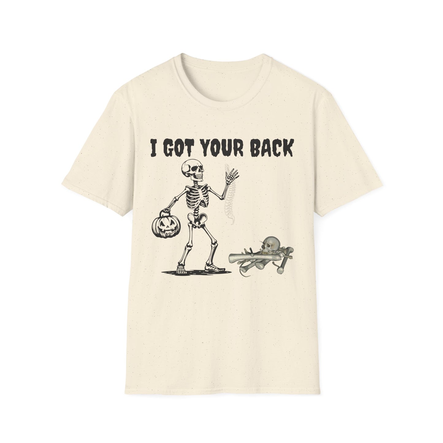 Skeleton I Got Your Back T-Shirt | Unisex Softstyle Tee for Halloween, Casual Wear, Funny Gift, Costume Party, Skeleton Theme