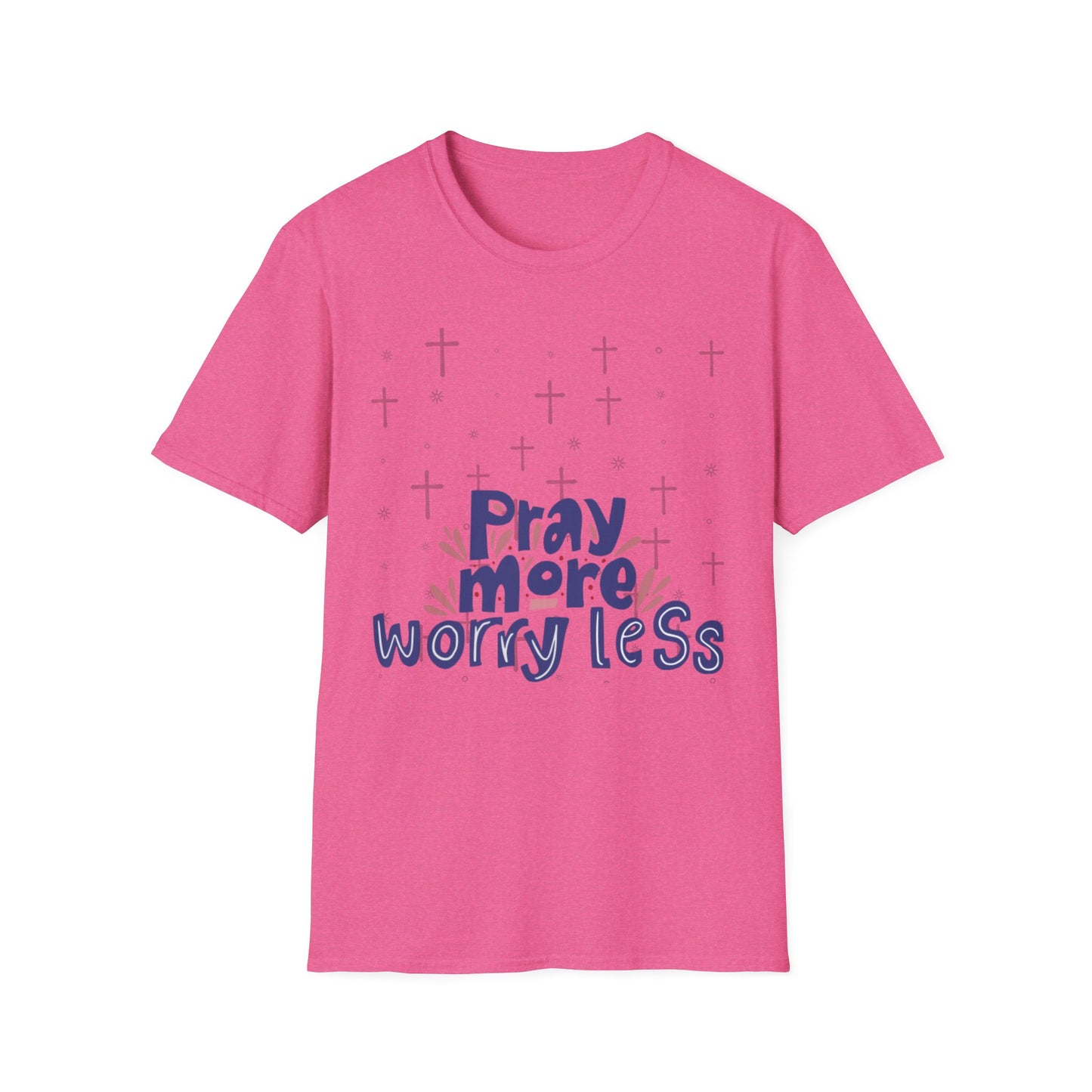 Pray More Worry Less Unisex T-Shirt, Inspirational Tee for Faith, Religious Gift, Casual Wear, Positive Vibes Apparel