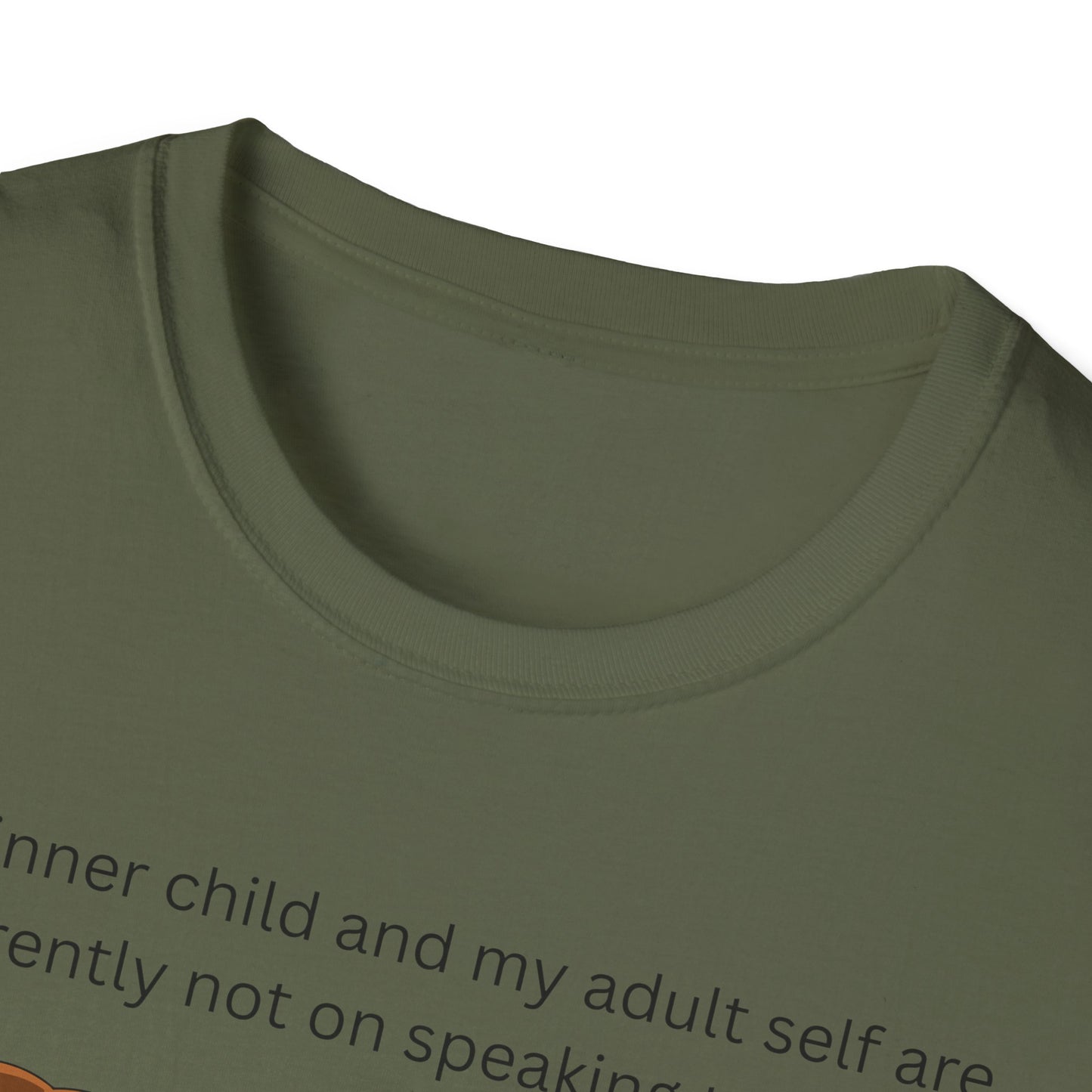 My Inner Child T-Shirt, Unisex Softstyle Tee, Funny Quotes Shirt, Gift for Self-Reflection, Casual Wear, Therapy Humor Shirt