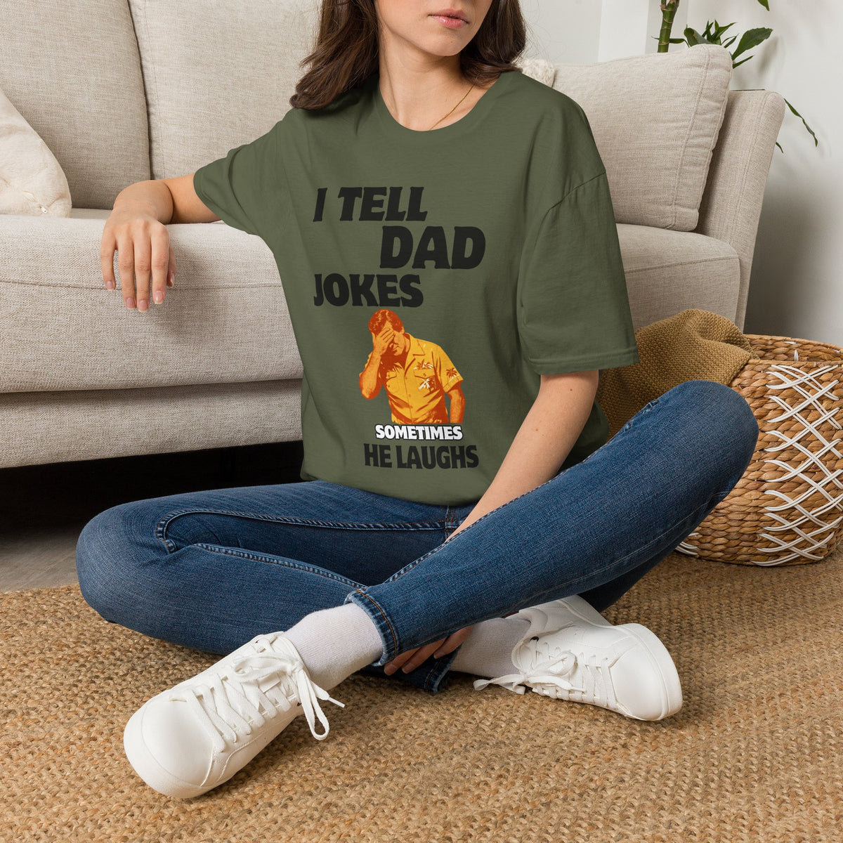 I Tell Dad Jokes shirt | Funny Dad Joke Tee with Facepalm Illustration