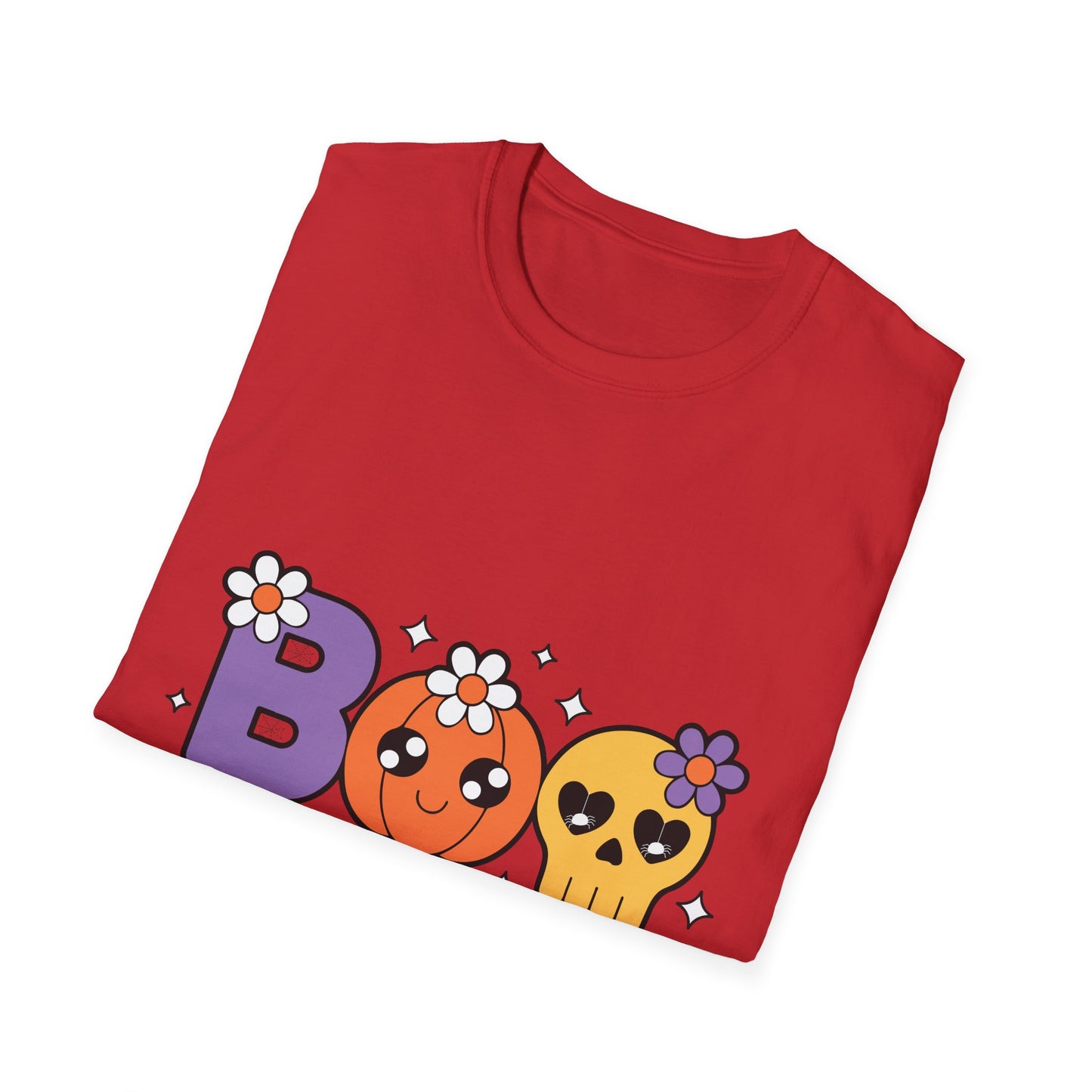 Whimsical Halloween T-Shirt with Boo Design, Cute Graphic Tee, Fall Fashion, Gift for October Birthdays, Spooky Season Apparel
