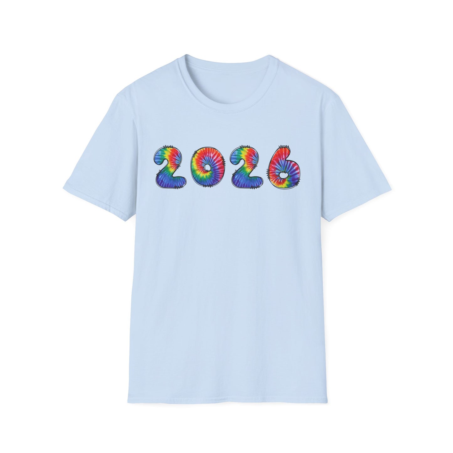 Tie Dye 2026 T-Shirt | Colorful Swirl Number Tee