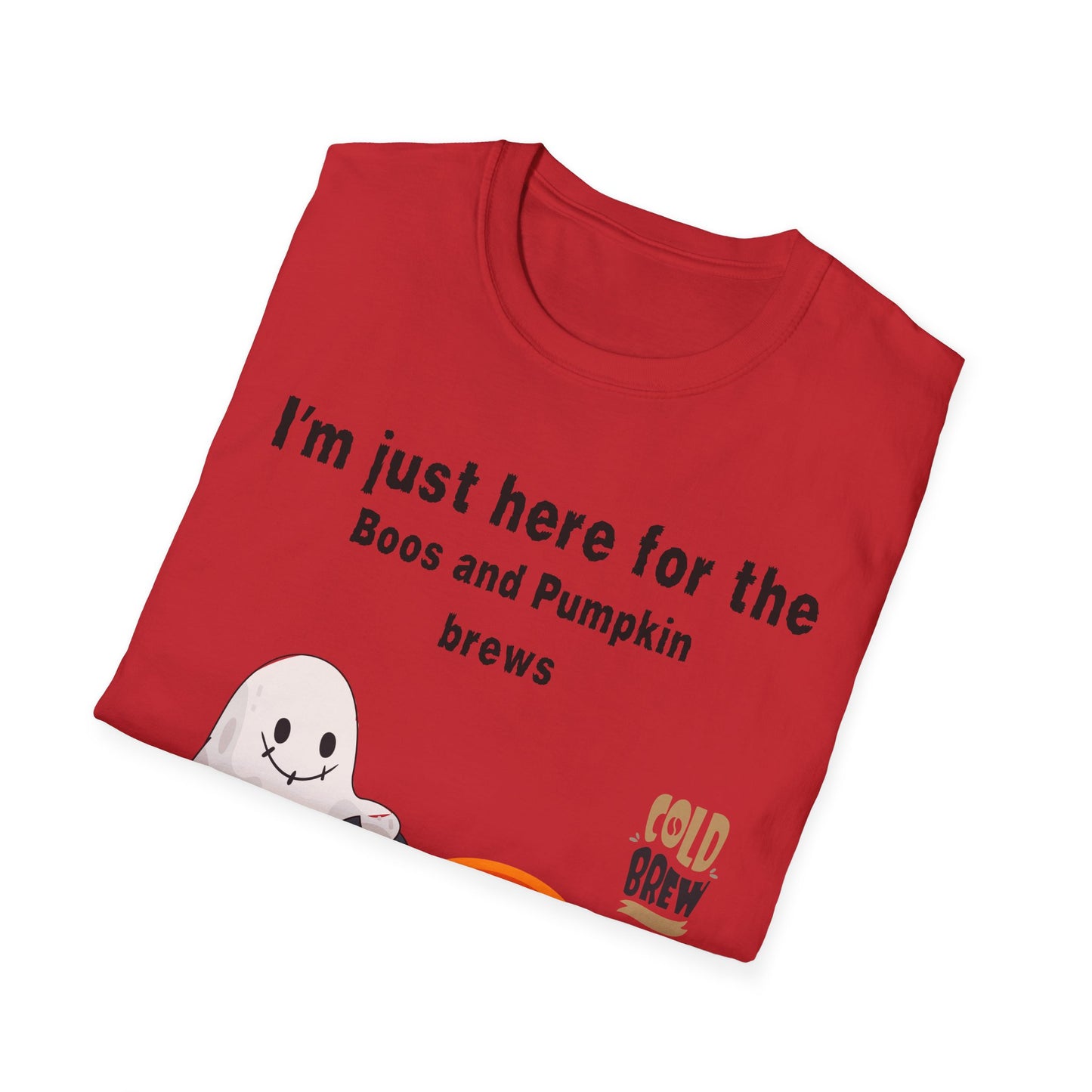Halloween Ghostly Vibes T-Shirt, Boo's and Pumpkin Brews Tee, Unisex Casual Wear, Autumn Fashion, Spooky Season Clothing