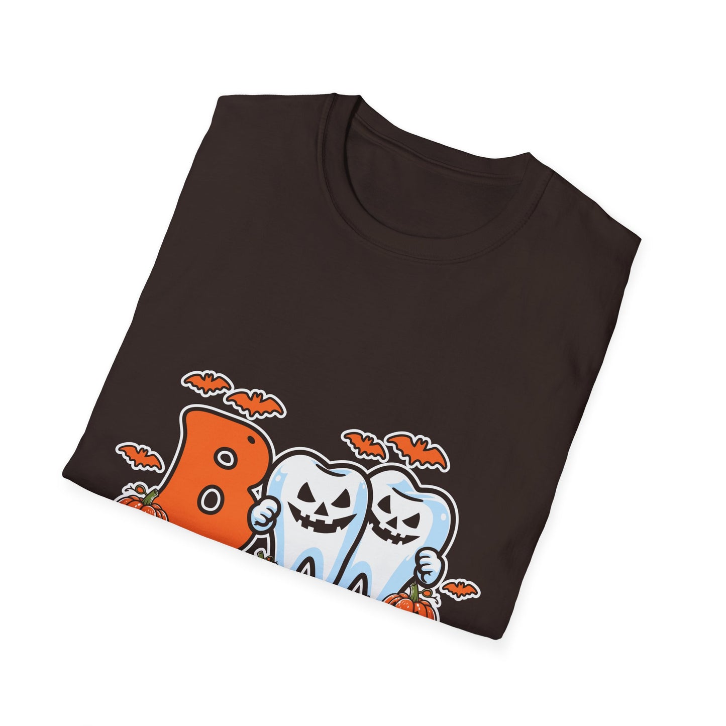 Halloween Themed Unisex Softstyle T-Shirt, Boo Shirt, Spooky Tee, Trick or Treat Shirt, Casual Halloween Wear, Fall Fashion