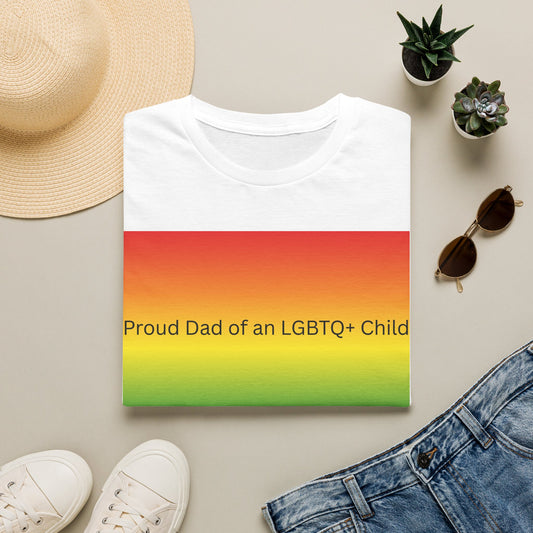 Proud Dad of an LGBTQ+ Child T-Shirt | Rainbow Pride Tee