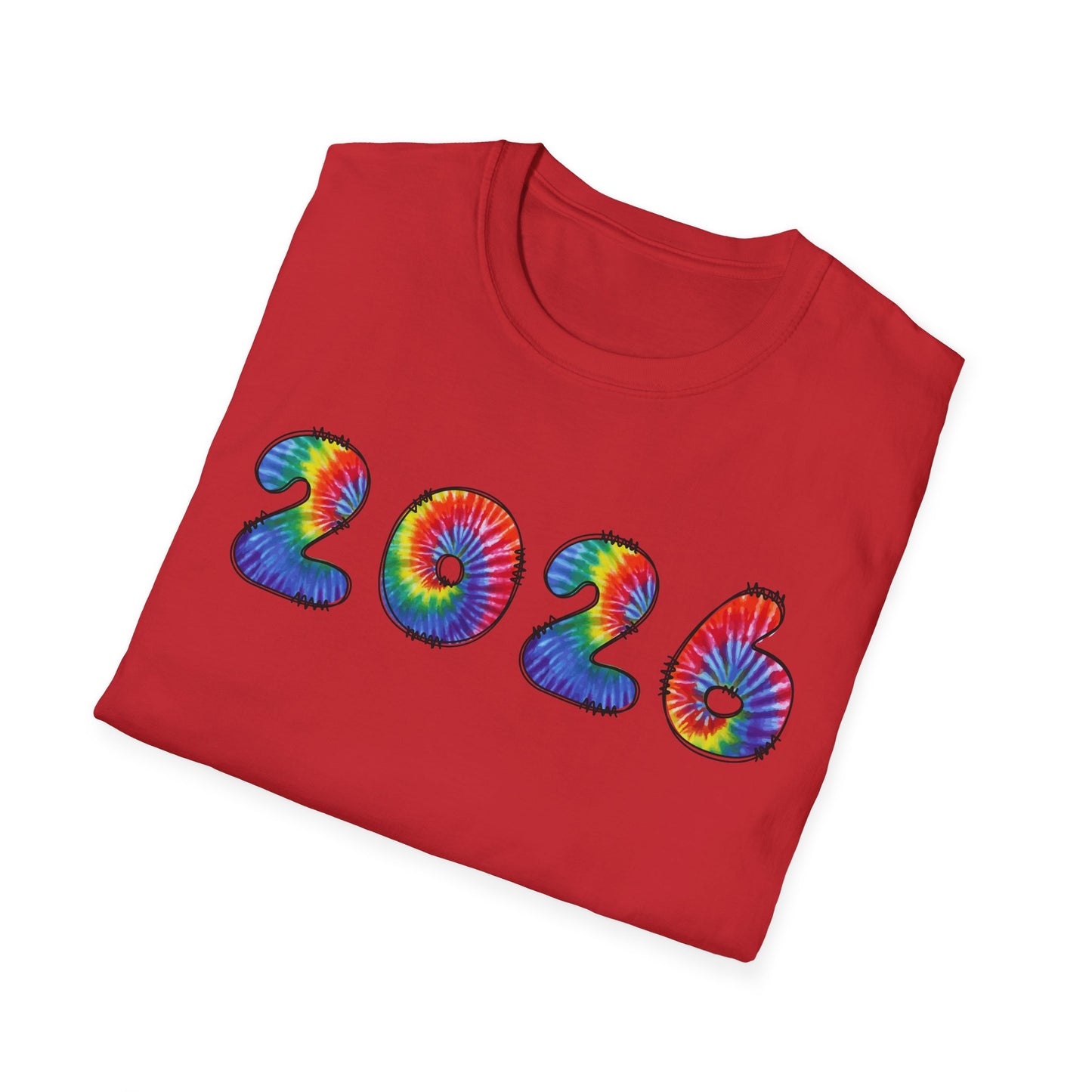 Tie Dye 2026 T-Shirt | Colorful Swirl Number Tee