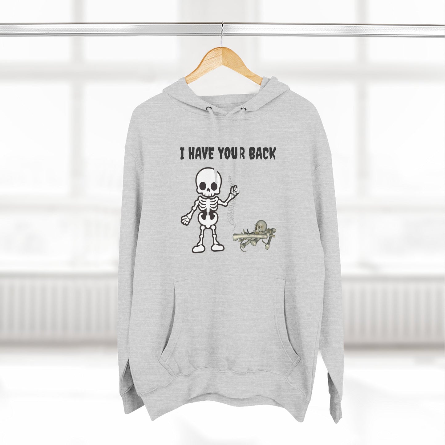 Skeleton Support Fleece Hoodie, Funny Sweatshirt, Unique Gift for Halloween, Cozy Fall Wear, Unisex Hoodie