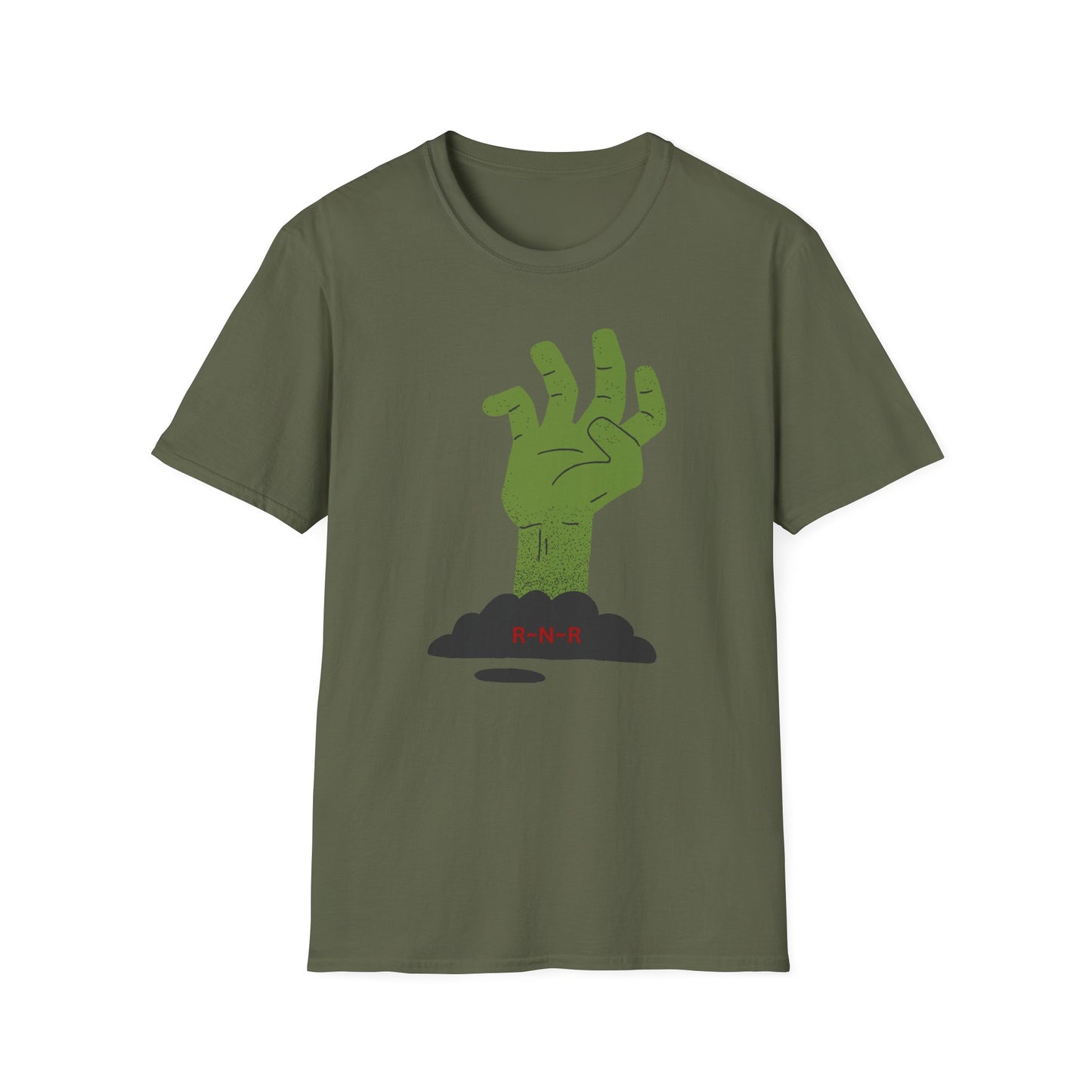 Zombie Hand Unisex Softstyle T-Shirt, Halloween Shirt, Casual Wear, Graphic Tee, Gift for Horror Fans, Spooky Apparel, Unisex Fashion