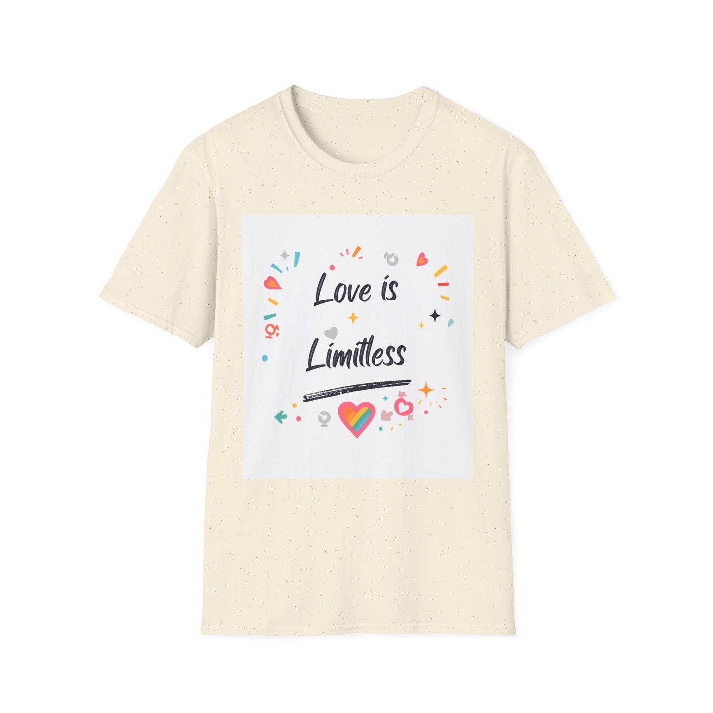 Love Is Limitless T-Shirt | Inspirational Pride Rainbow Heart Design