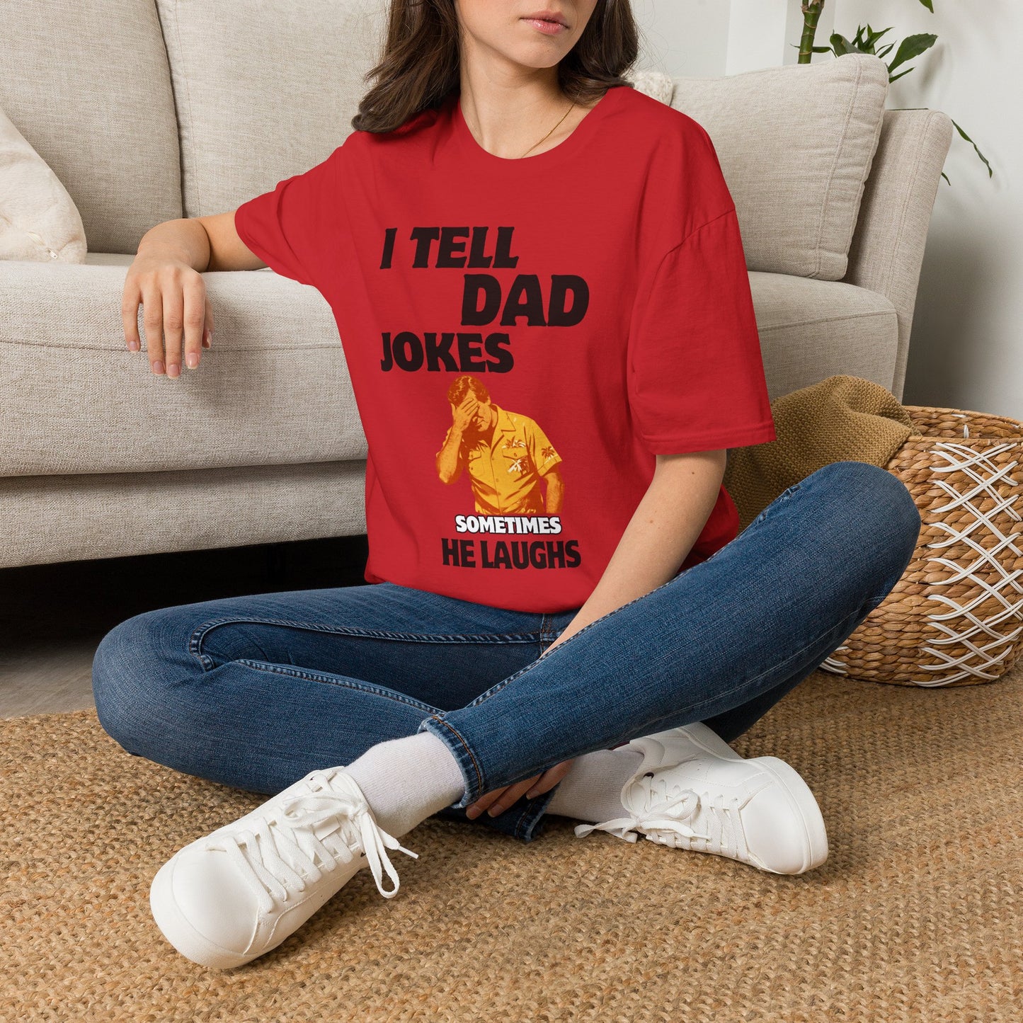 I Tell Dad Jokes shirt | Funny Dad Joke Tee with Facepalm Illustration