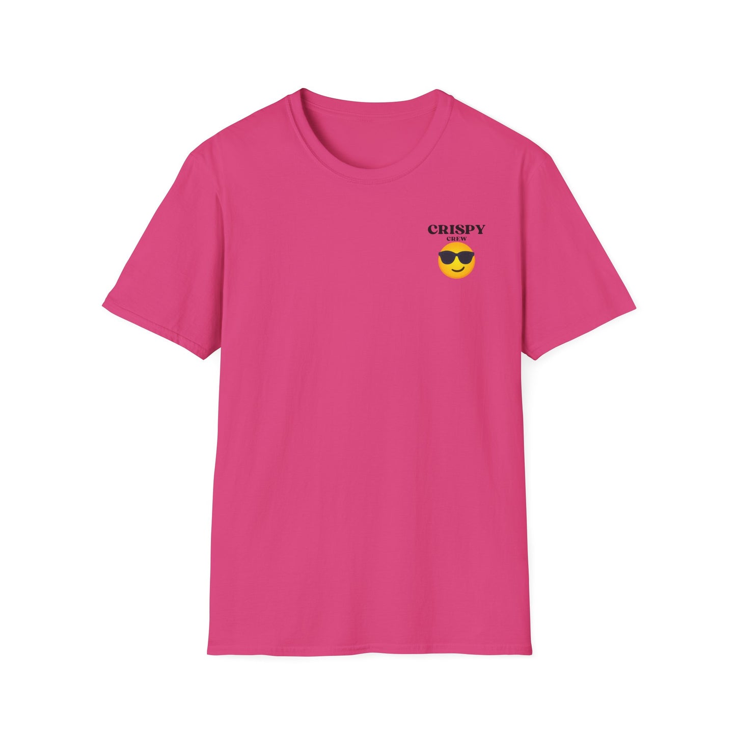 Crispy Crew Unisex Softstyle T-Shirt, Funny Emoji Tee, Casual Summer Shirt, Gift for Friends, Relaxed Fit Clothing