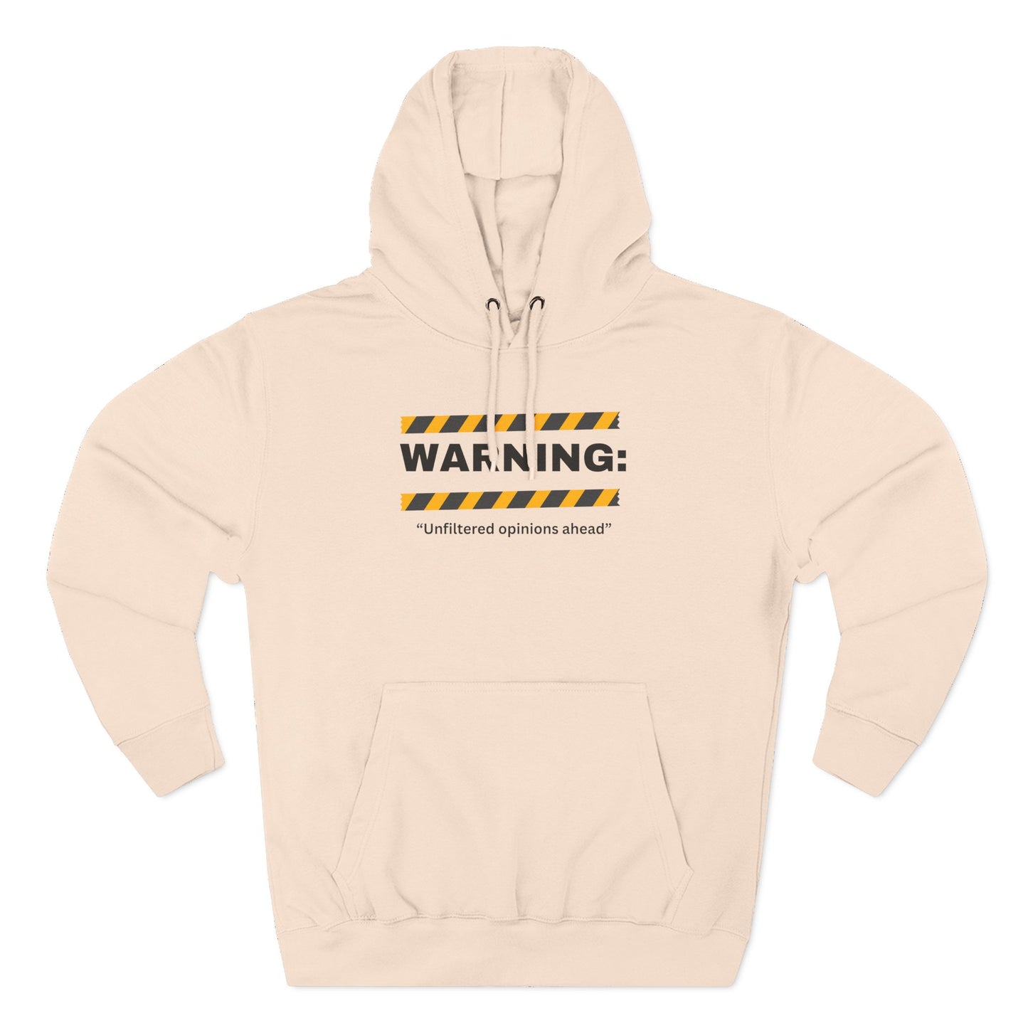 Warning: Unfiltered Opinions Ahead Hoodie | Humor, Caution Tape Design
