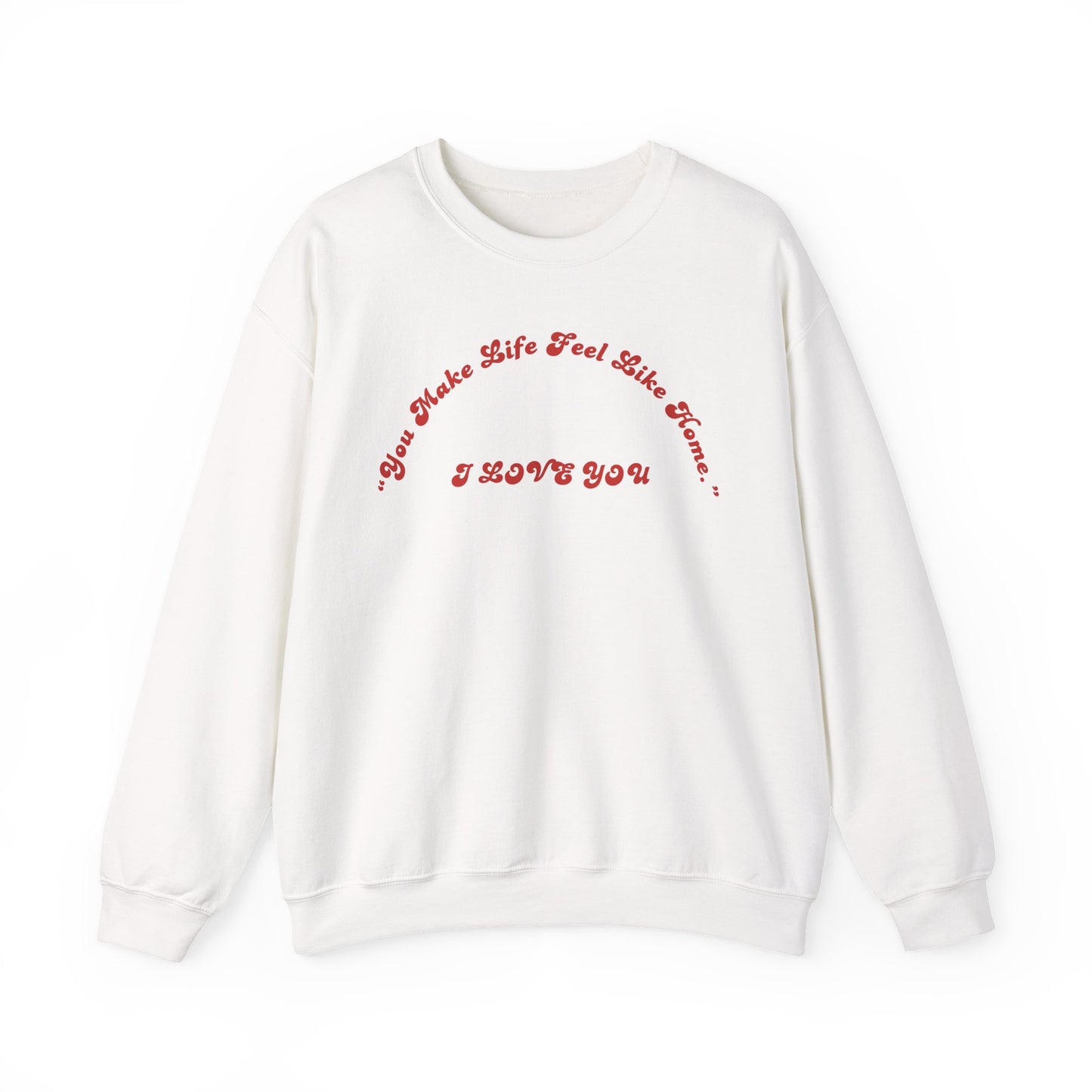 I Love You Crewneck Sweatshirt — Retro Red Script Valentine Sweatshirt