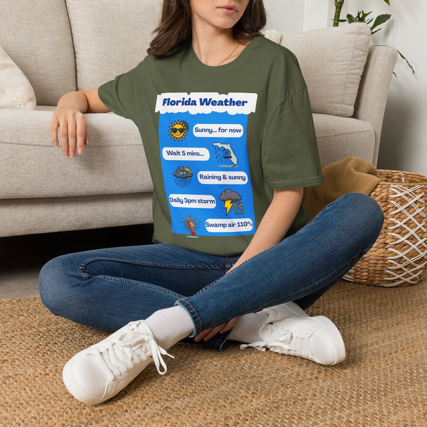 Florida Weather T-Shirt | Sunny... for now text graphic