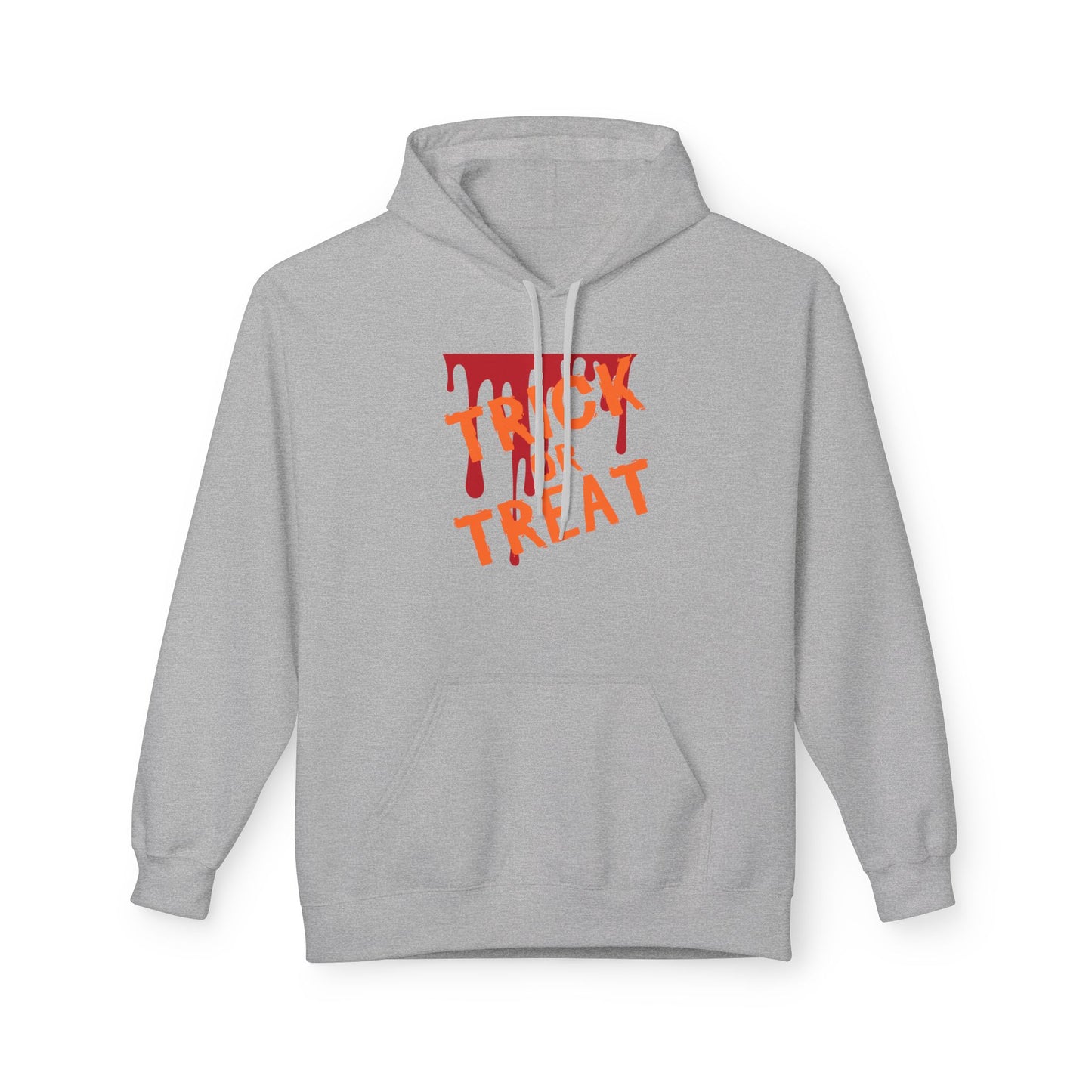 Trick or Treat Fleece Hoodie, Halloween Hoodie, Unisex Pullover, Cozy Fall Layer, Spooky Sweatshirt, Festival Apparel