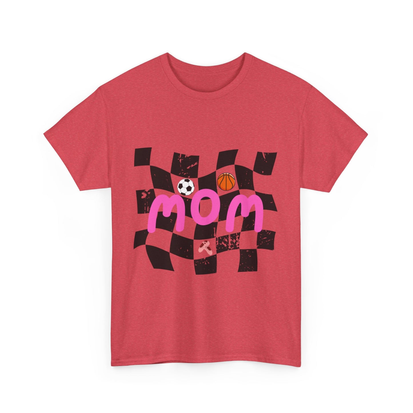 Sporty Mom Unisex Heavy Cotton Tee, Perfect Gift for Moms, Birthday Gift, Mother's Day, Family Events, Sports Enthusiasts
