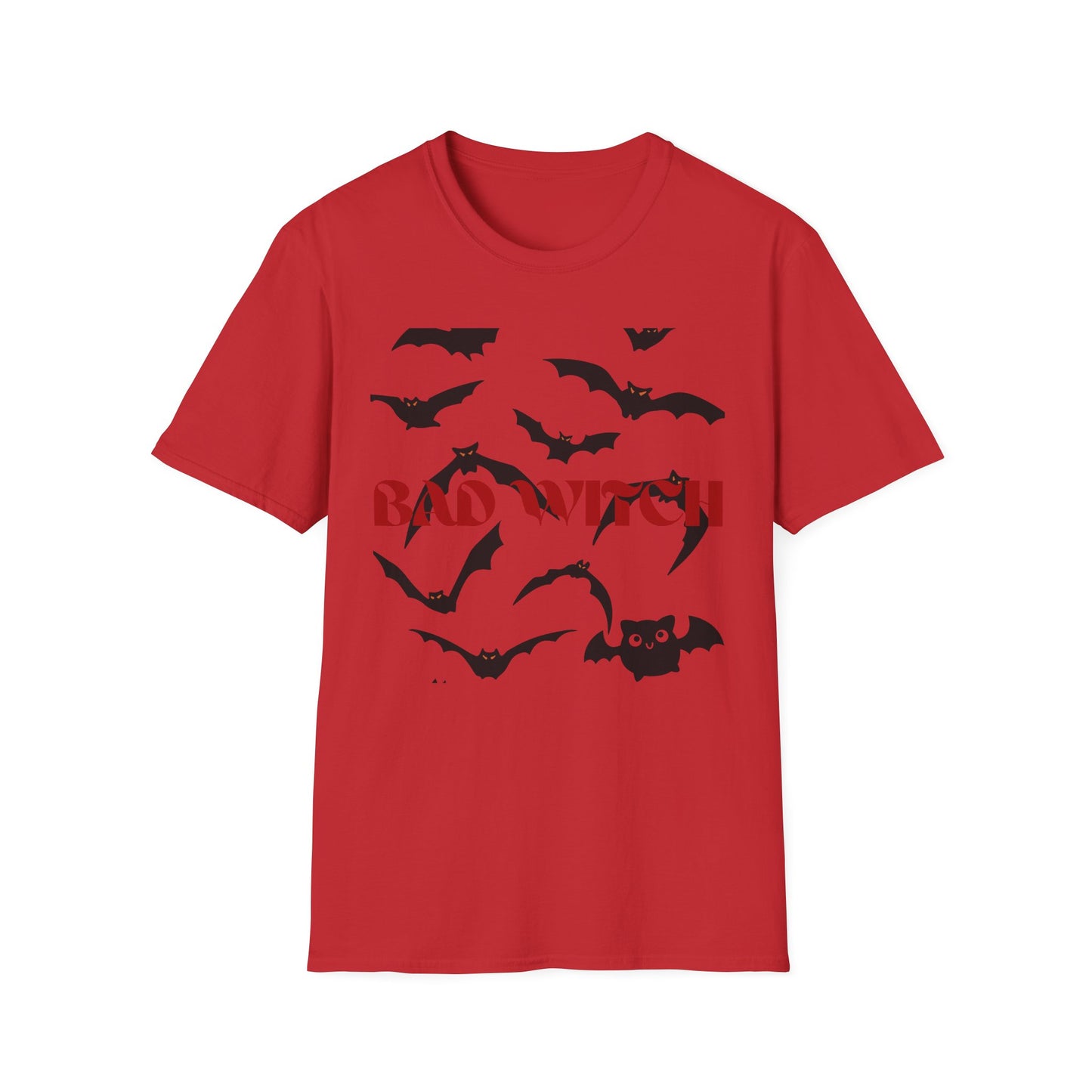 Bad Witch Halloween Unisex T-Shirt, Spooky Shirt, Halloween Costume, Witchy Tee, Bat Graphic Top, Fall Outfit