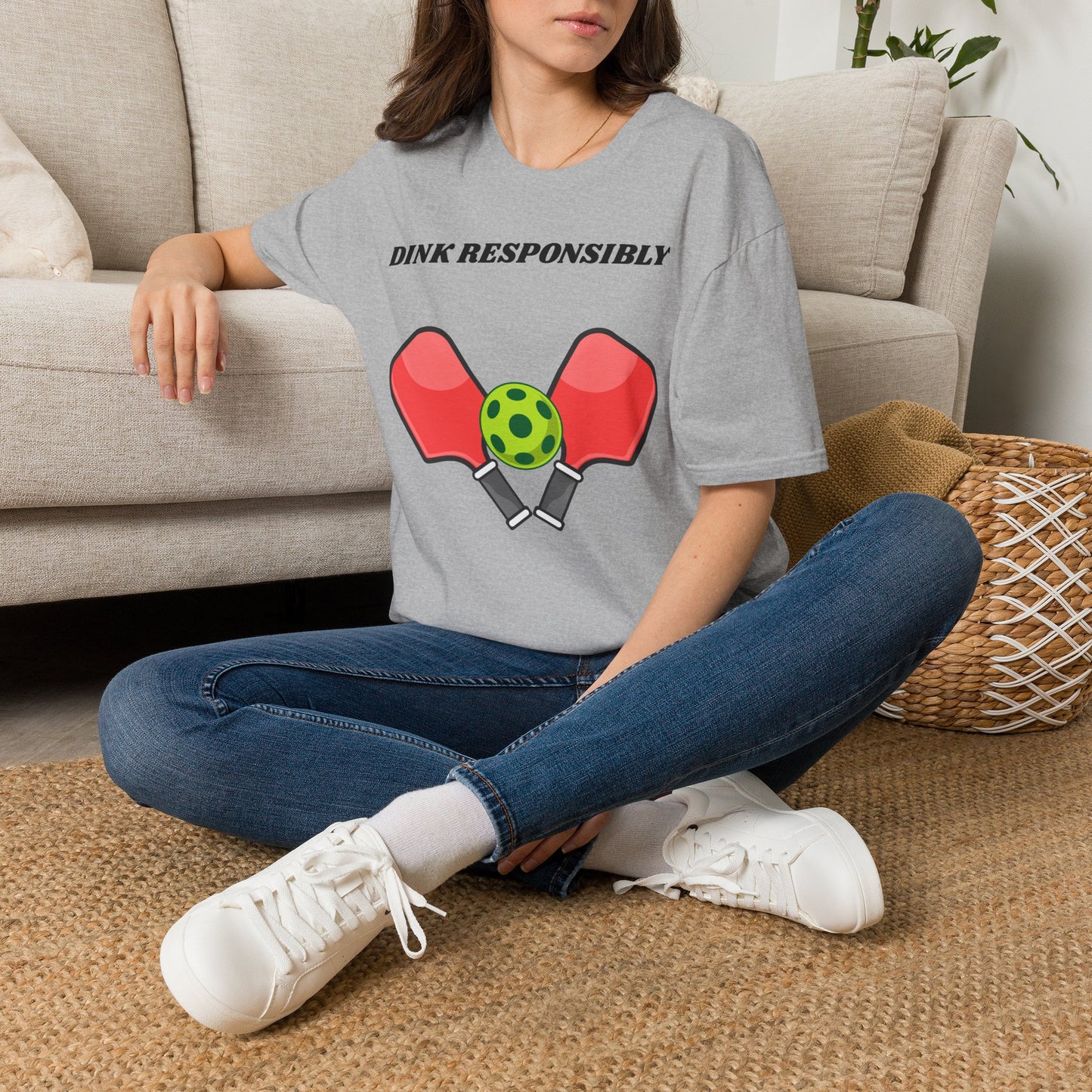 Dink Responsibly pickleball paddles and ball T-Shirt | Pickleball graphic tee