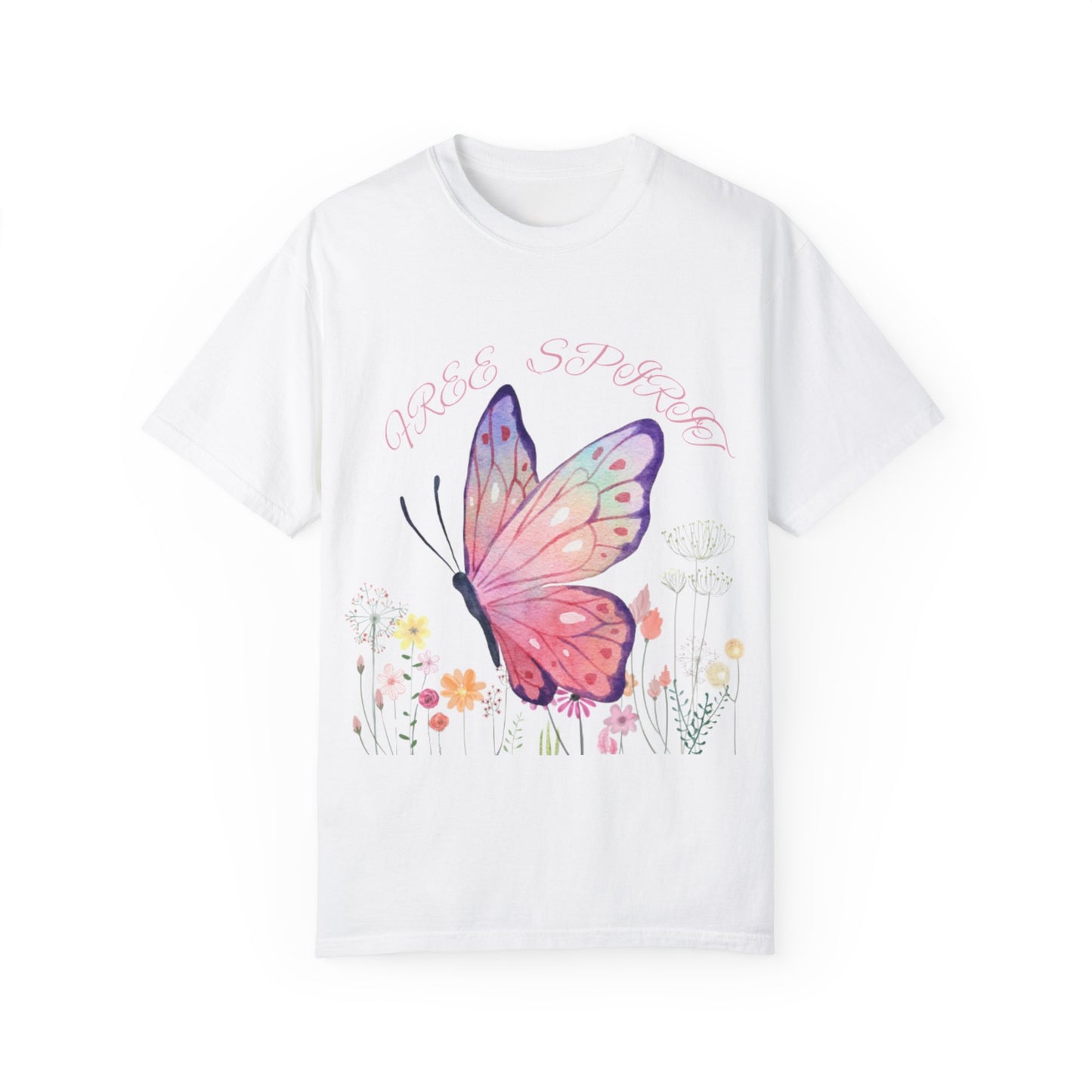 Butterfly Meadow T-Shirt, Colorful Graphic Tee for Nature Lovers, Spring Fashion, Gift for Her, Eco-Friendly Apparel