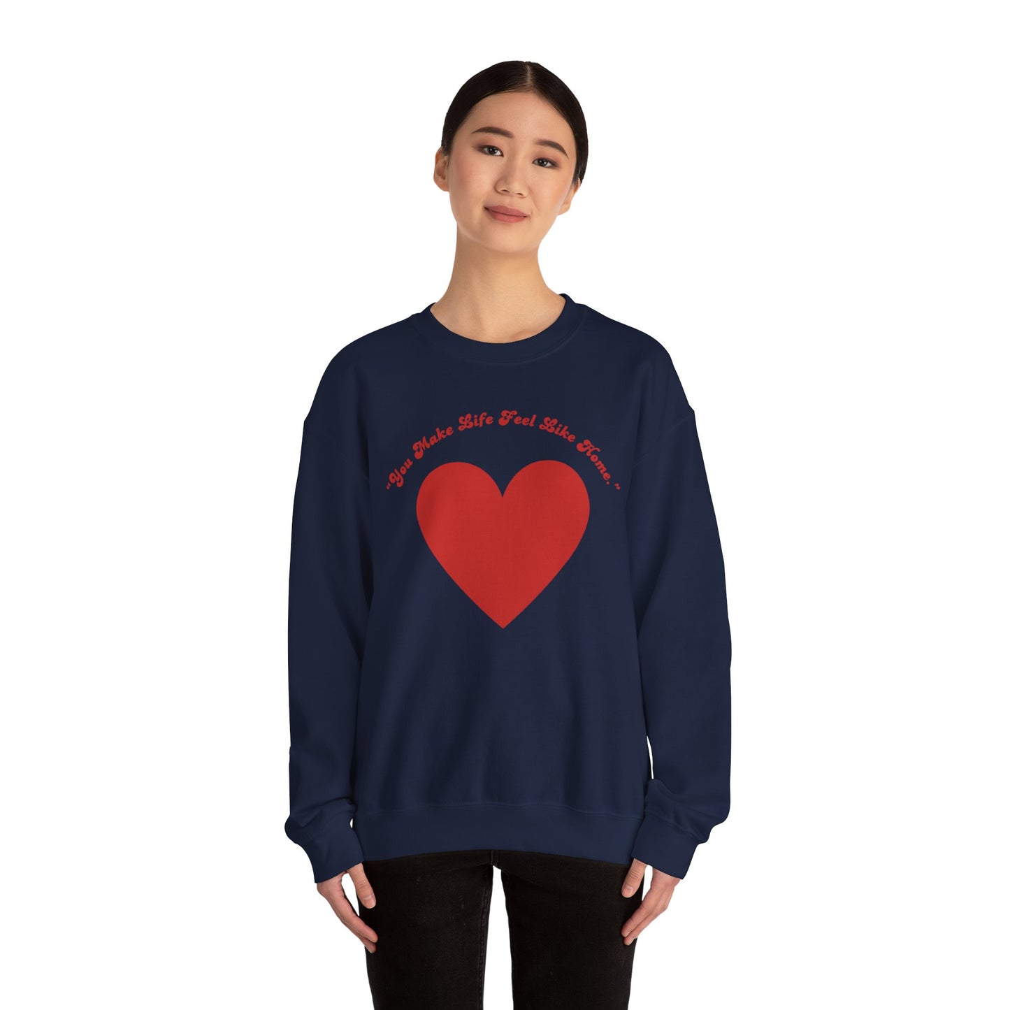 Red Heart Crewneck Sweatshirt | Minimal Love Graphic