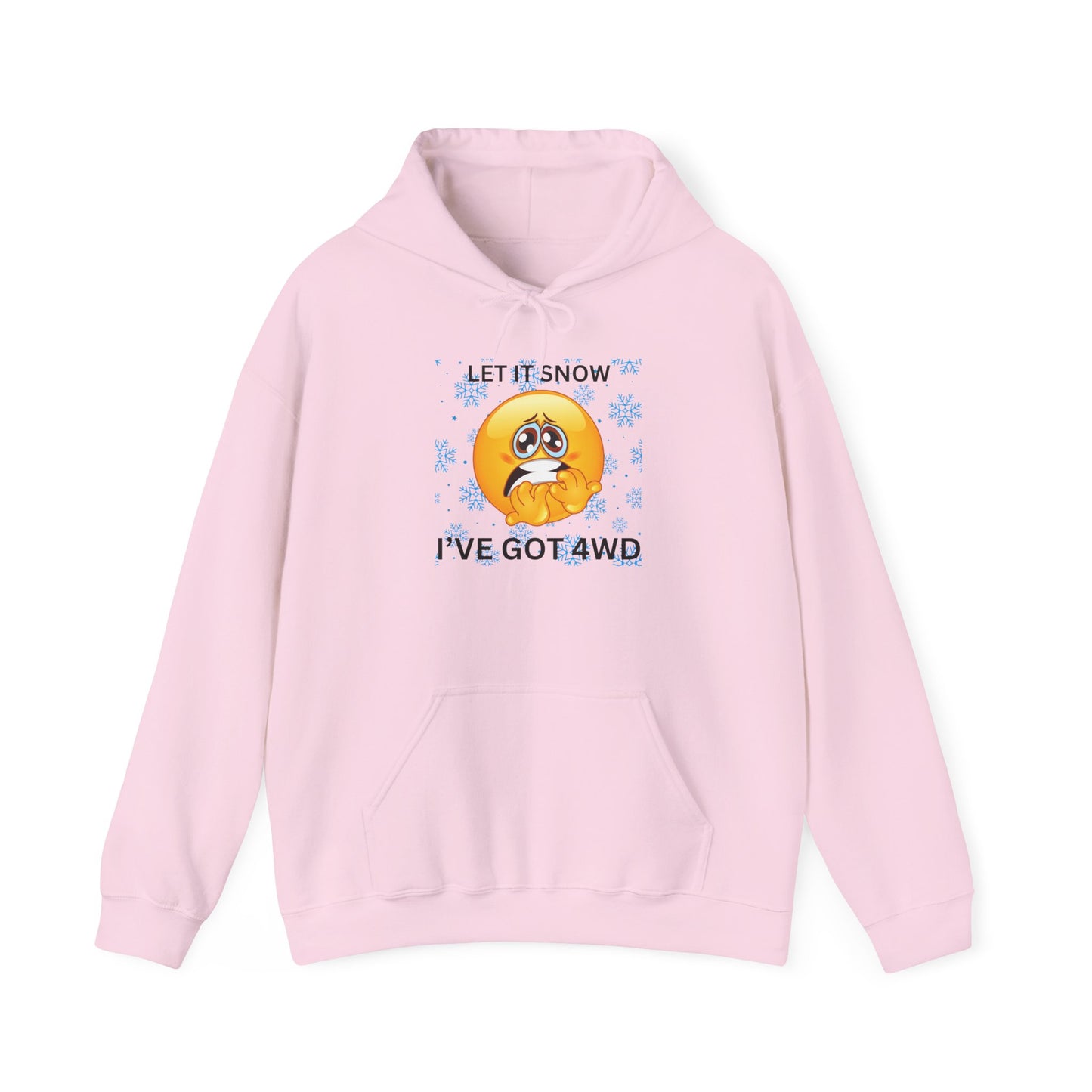 Let It Snow I've Got 4WD Hoodie — Funny Winter 4x4 Off-Road Emoticon Sweatshirt