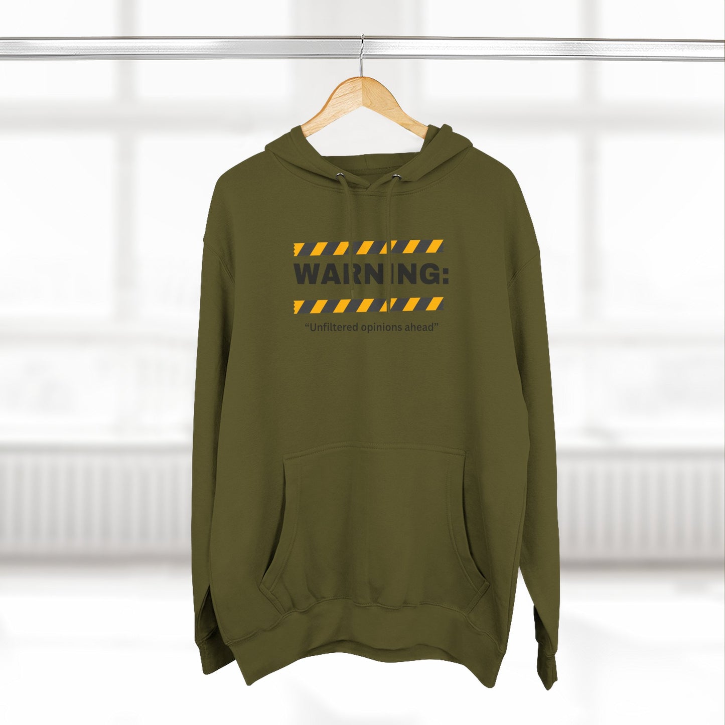 Warning: Unfiltered Opinions Ahead Hoodie | Humor, Caution Tape Design