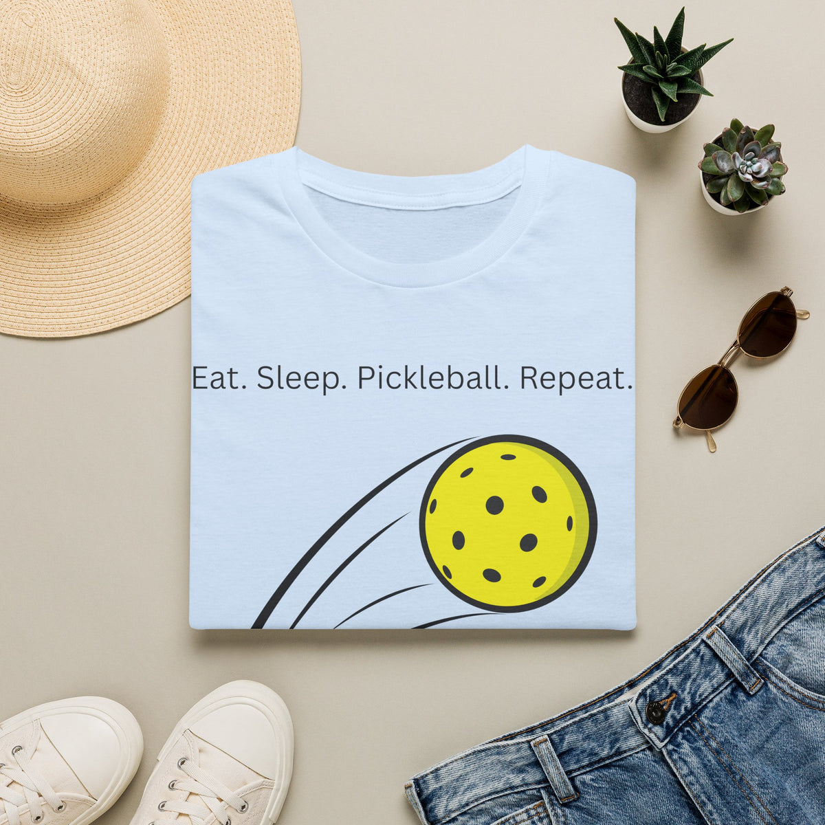 Eat. Sleep. Pickleball. Repeat. T-Shirt | Pickleball Ball Graphic Tee