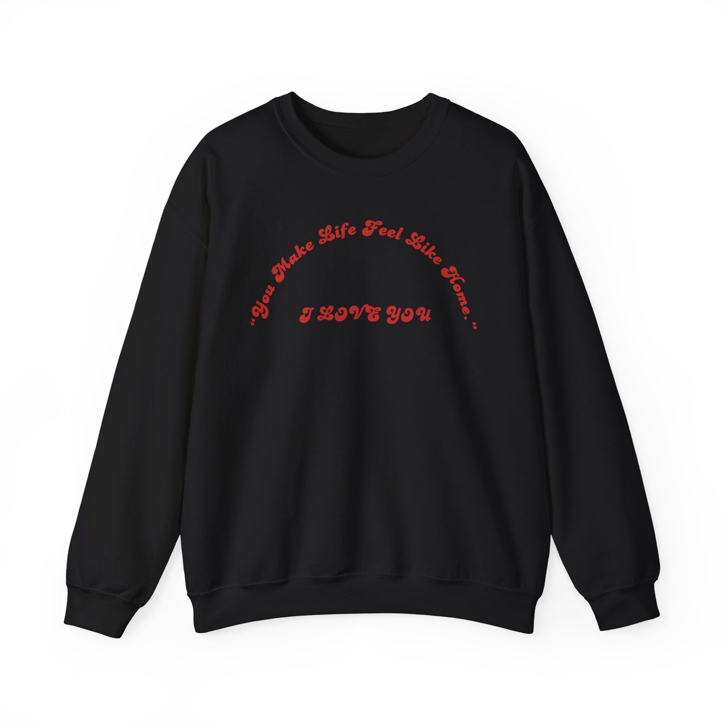 I Love You Crewneck Sweatshirt — Retro Red Script Valentine Sweatshirt