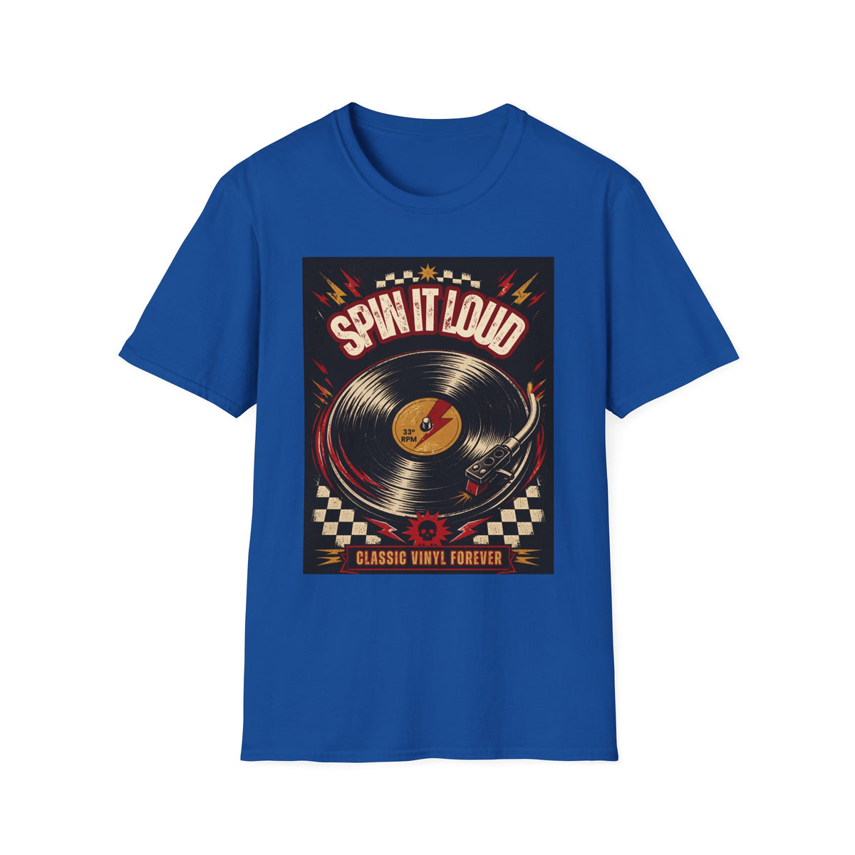 Spin It Loud Vinyl Record T-Shirt | Retro Music Graphic Tee