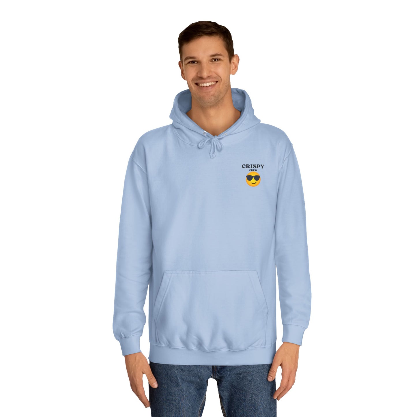 Crispy Emoji Unisex College Hoodie, Cool College Apparel, Casual Wear, Gift for Students, Trendy Fashion Piece, Classy Loungewear