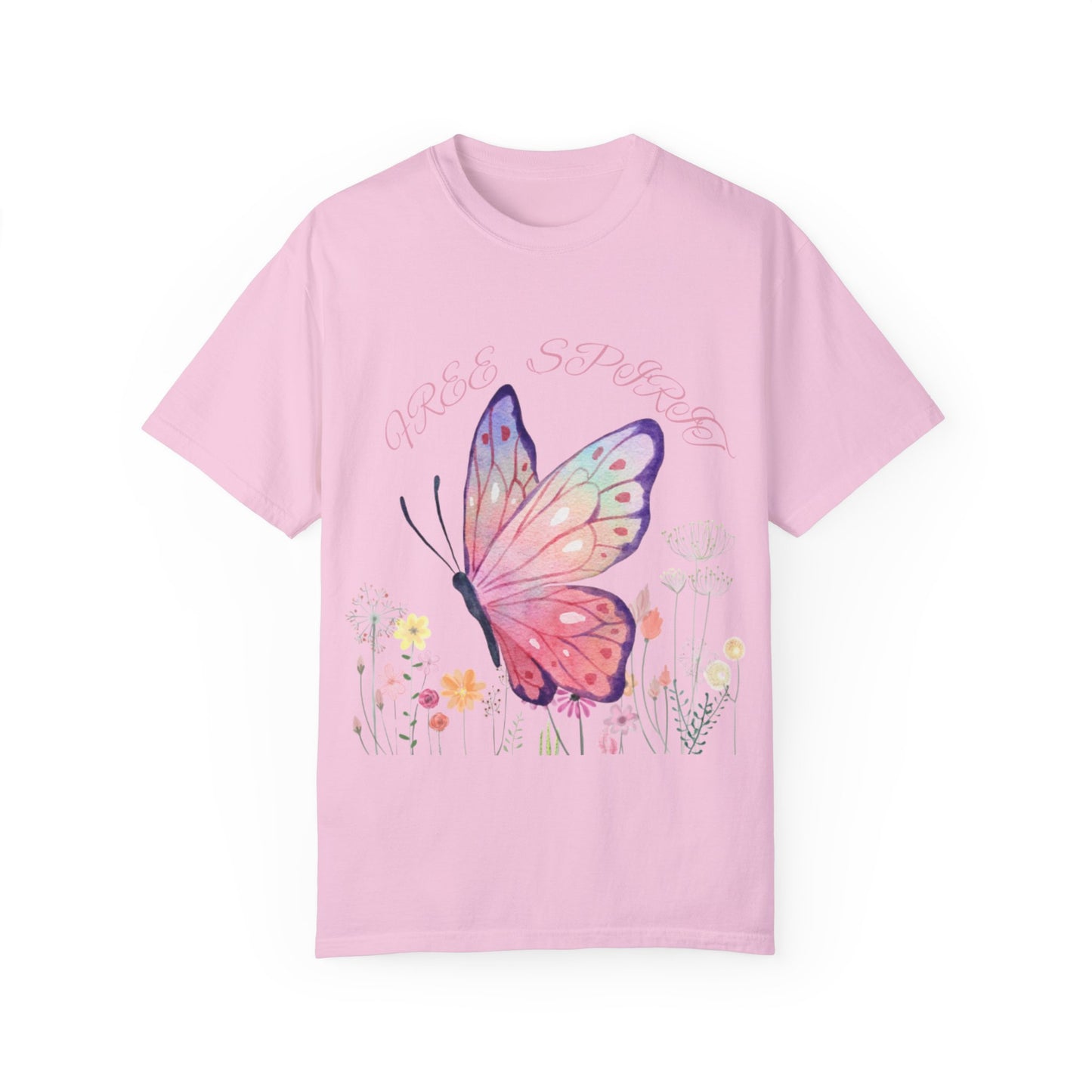 Butterfly Meadow T-Shirt, Colorful Graphic Tee for Nature Lovers, Spring Fashion, Gift for Her, Eco-Friendly Apparel