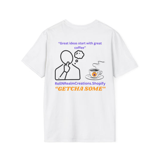 Coffee Inspiration Unisex T-Shirt, Funny Coffee Shirt, Gift for Coffee Lovers, Creative Thinker Tee, Great Ideas Apparel