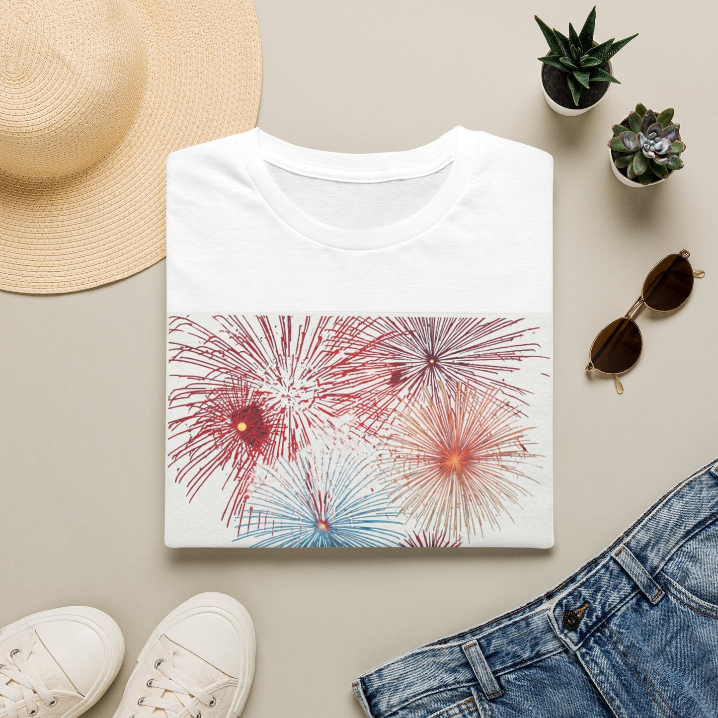 Fireworks Burst T-Shirt | Patriotic Sparkler Celebration Tee