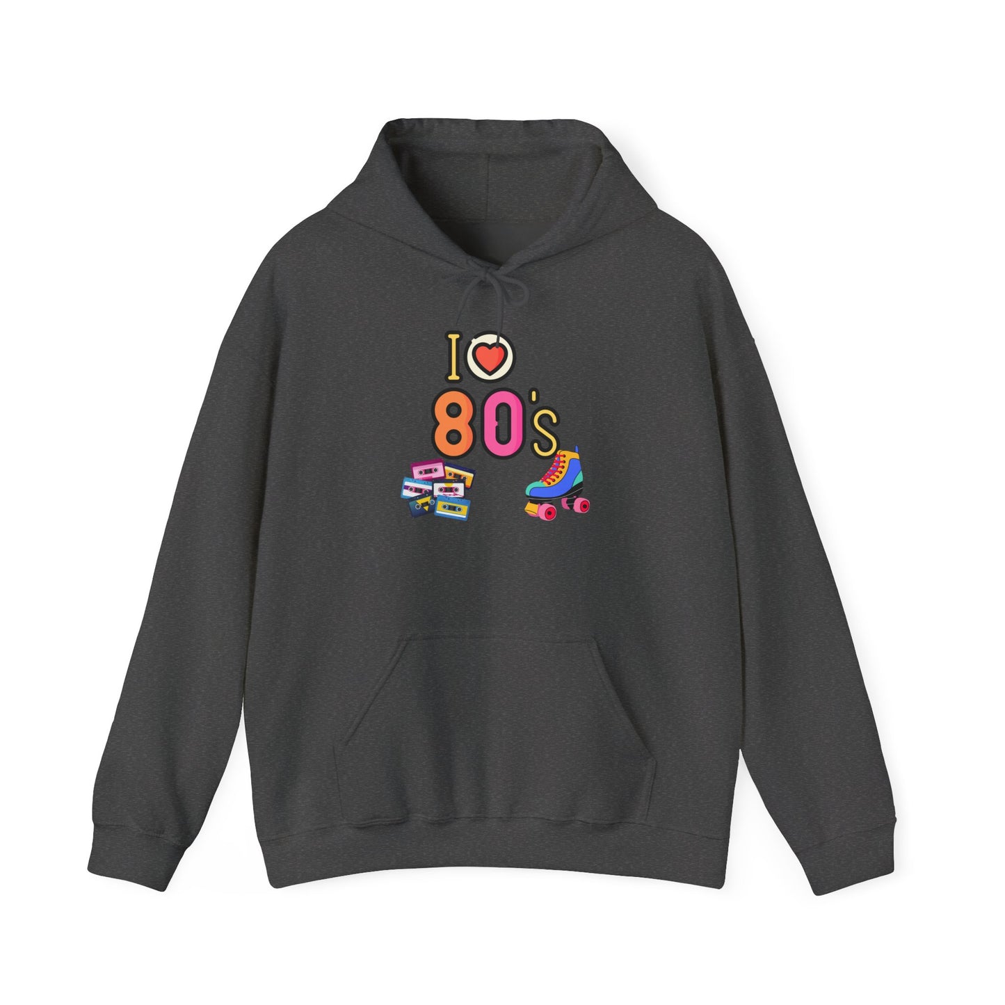 I Love 80s Roller Skate Hoodie | Retro 80s Neon Graphic