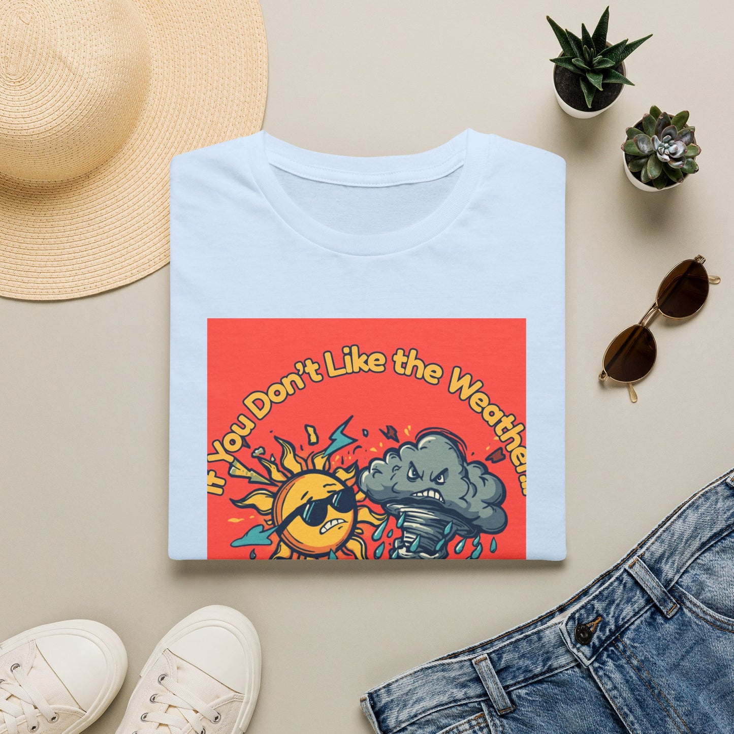 If You Don't Like the Weather T-Shirt, Sun and Storm Cartoon Tee | Weather Humor