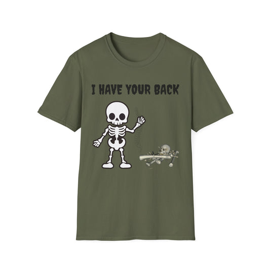 Funny Skeleton T-Shirt, I Have Your Back Tee, Halloween Costume, Gift for Friends, Unisex Softstyle Shirt, Funny Graphic Tee
