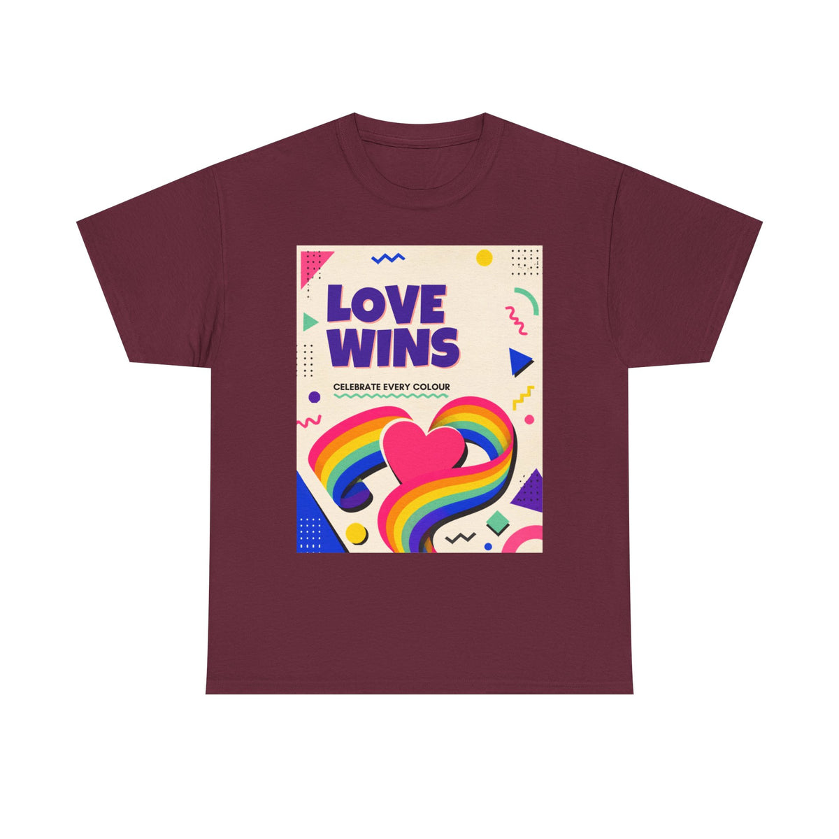 Love Wins rainbow heart T-Shirt | Pride graphic tee, colorful celebration design