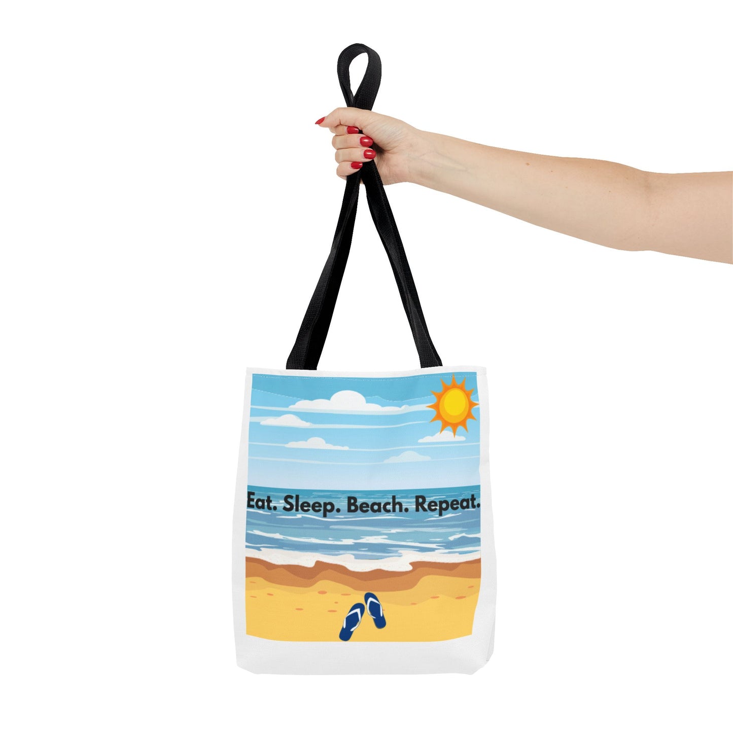 Beach Vibes Tote Bag - Eat Sleep Beach Repeat, Summer Bag, Vacation Essentials, Eco-friendly Tote, Beach Gift