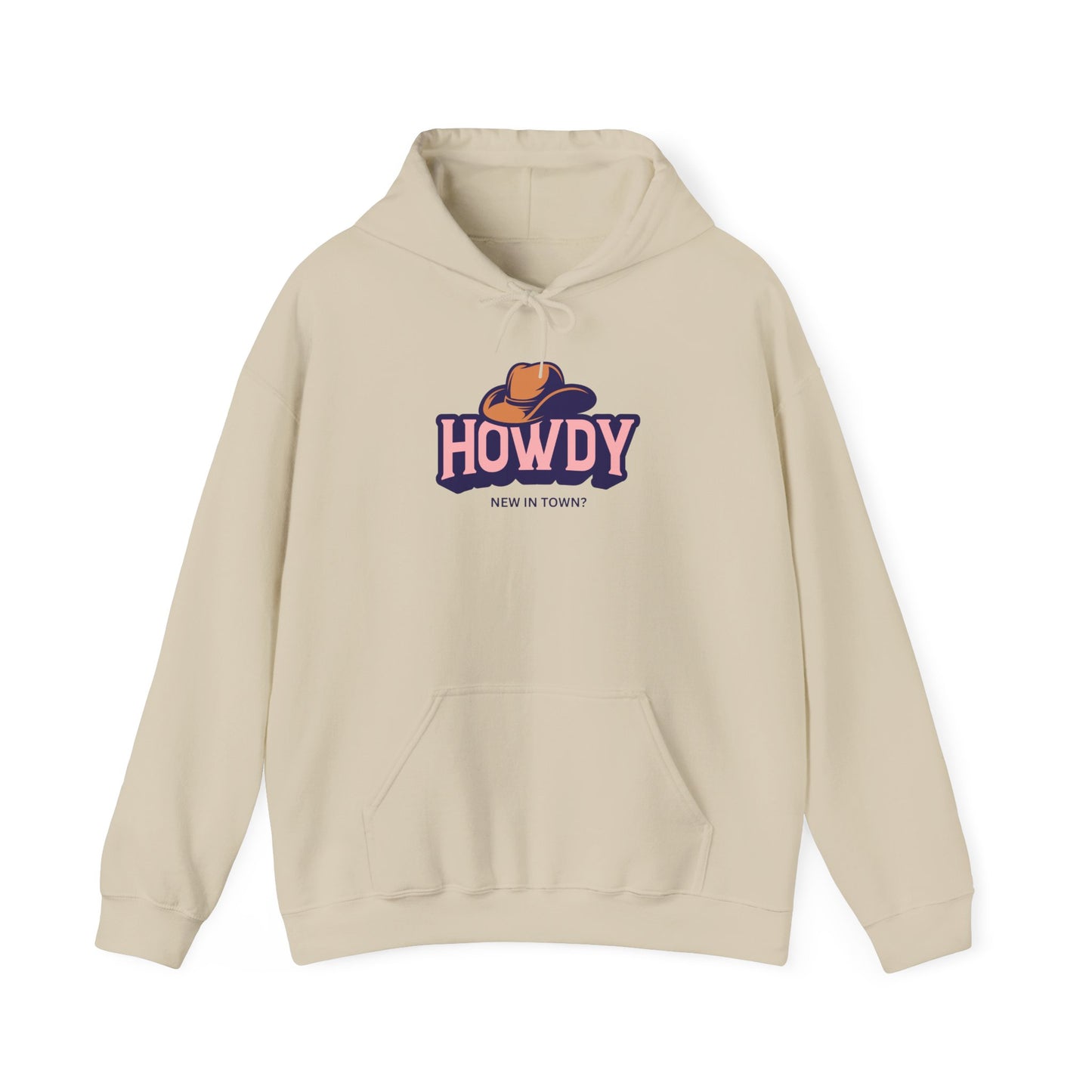 Howdy Cowboy graphic Hoodie | Western hat illustration, retro script