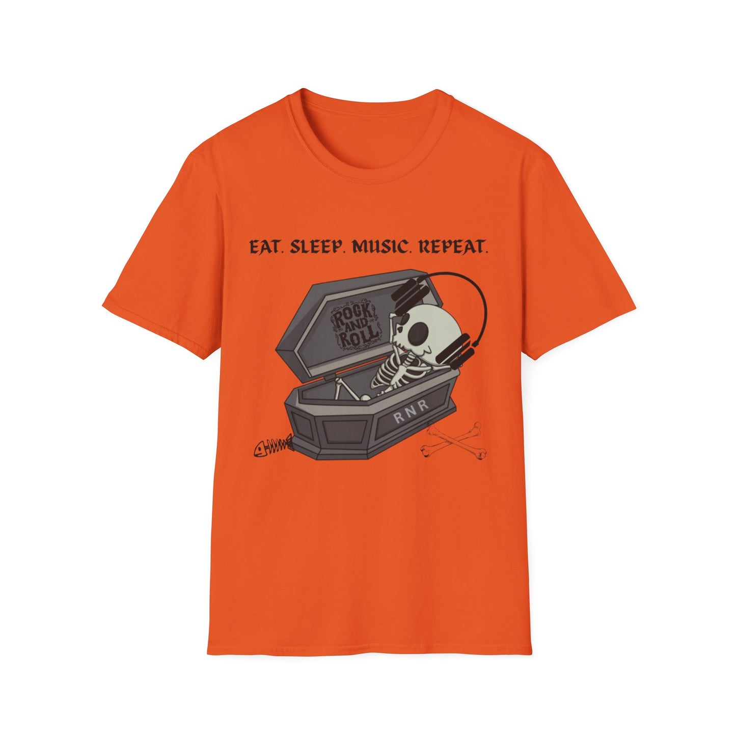 Skeleton Music Vibes Unisex Softstyle T-Shirt | Rock Music Lovers Tee, Concert Shirt, Halloween Apparel, Gift for Musicians