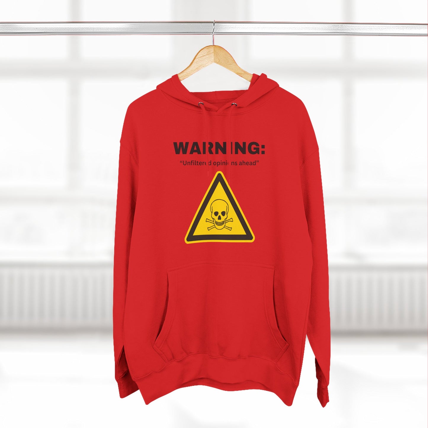 Warning Toxic Chemical Skull Triangle Hoodie | Hazard Symbol Graphic