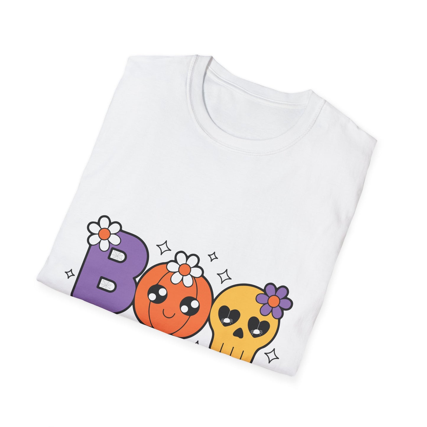 Whimsical Halloween T-Shirt with Boo Design, Cute Graphic Tee, Fall Fashion, Gift for October Birthdays, Spooky Season Apparel