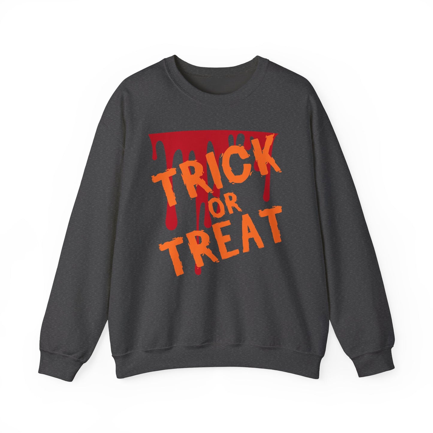 Halloween-Inspired Crewneck Sweatshirt | Cozy Unisex Sweater, Trick or Treat Design, Fall Fashion, Spooky Season Apparel