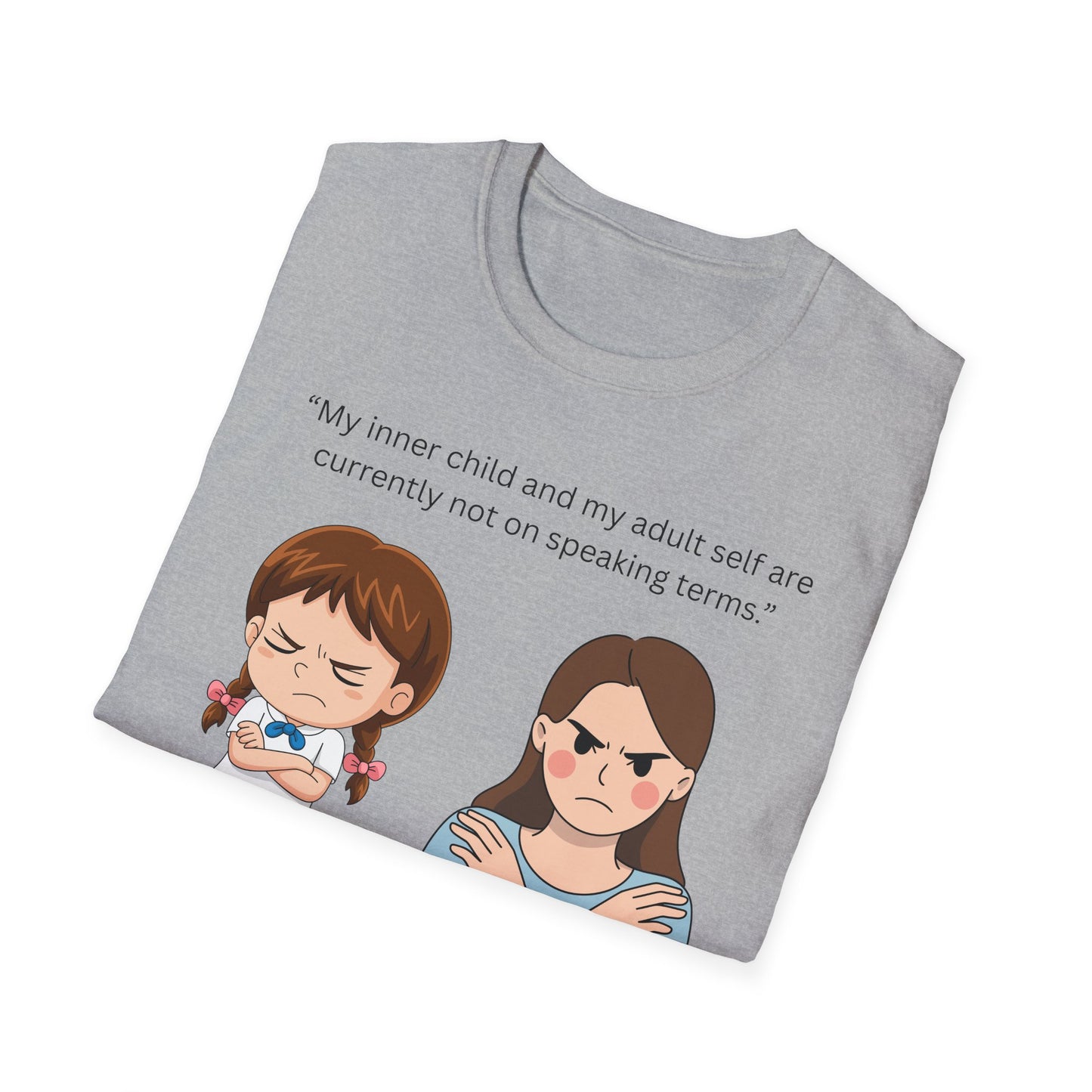 My Inner Child T-Shirt, Unisex Softstyle Tee, Funny Quotes Shirt, Gift for Self-Reflection, Casual Wear, Therapy Humor Shirt