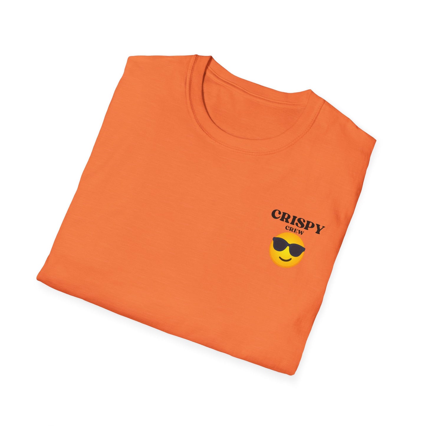 Crispy Crew Unisex Softstyle T-Shirt, Funny Emoji Tee, Casual Summer Shirt, Gift for Friends, Relaxed Fit Clothing