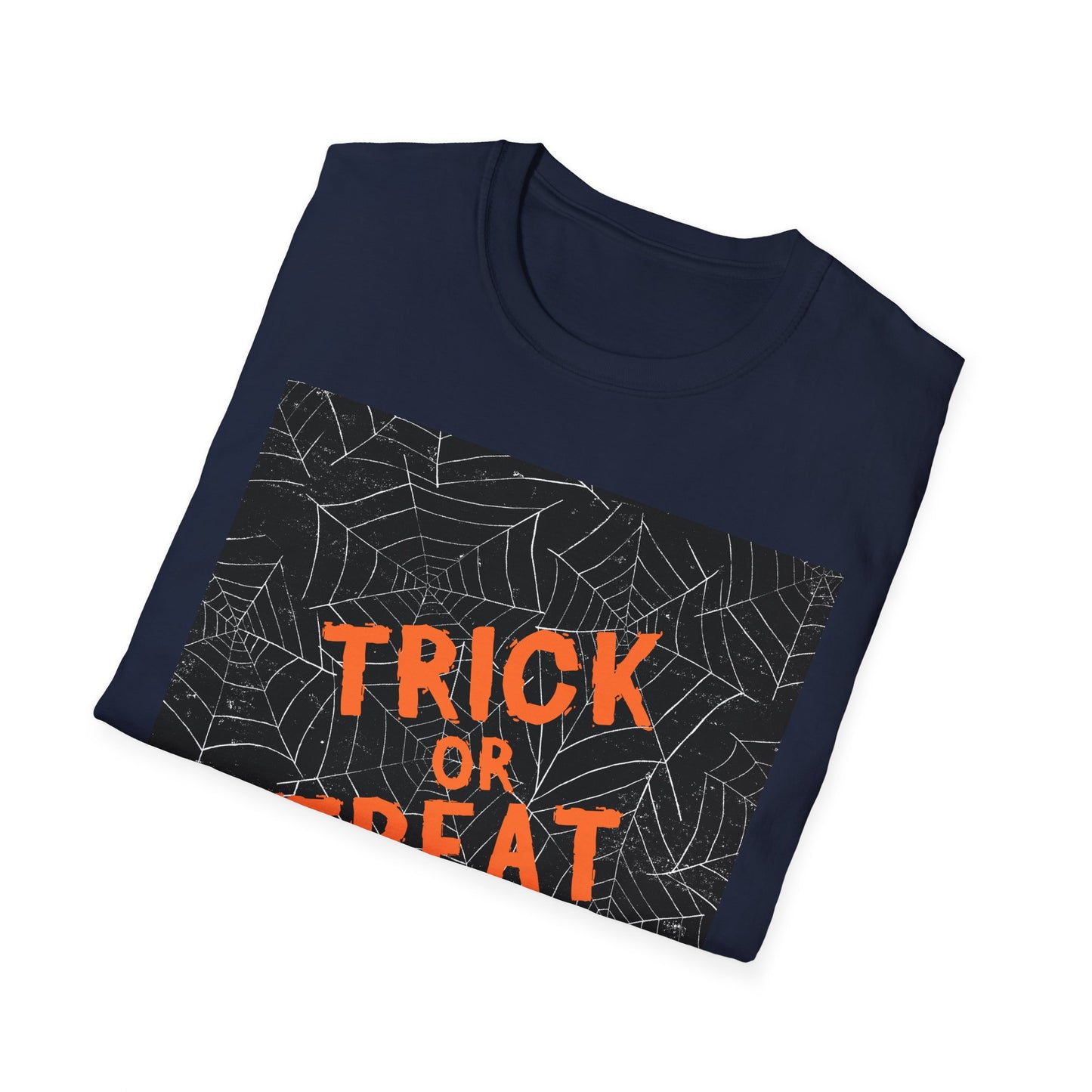 Halloween Trick or Treat Unisex Softstyle T-Shirt, Casual Halloween Wear, Spooky Gift, Fall Fashion, Halloween Party Shirt