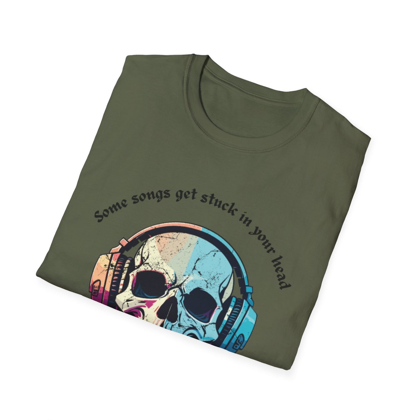Skull Music T-Shirt - Cool Graphic Tee for Music Lovers, Perfect Gift for Halloween, Birthday, Concerts, Casual Wear, Soft And Comfy