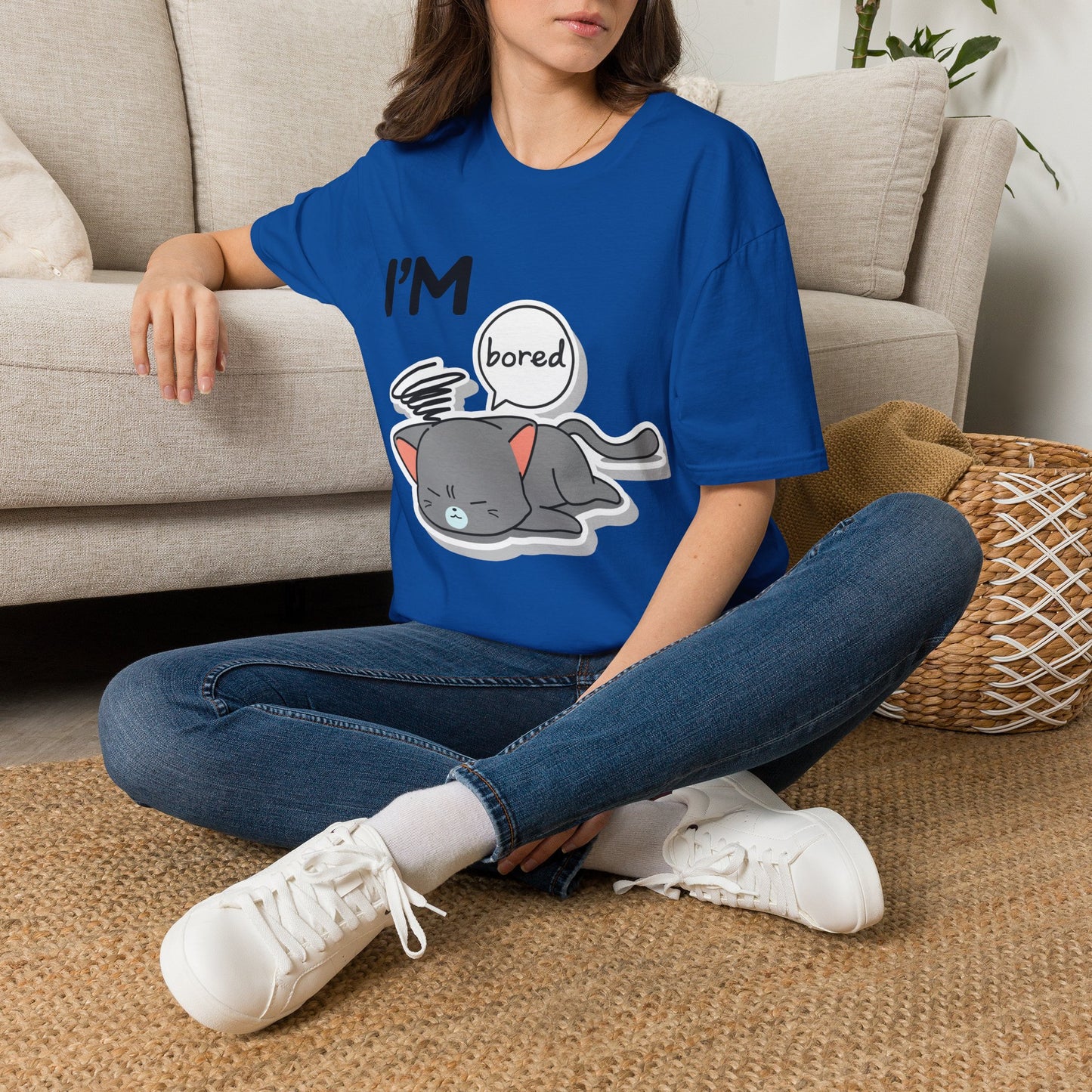 I'm Bored Sleeping Cat T-Shirt | Cute Kawaii Cat Illustration