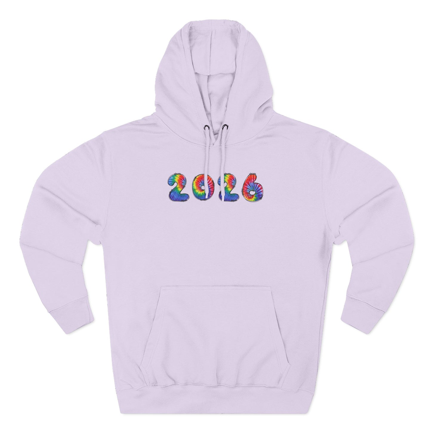 2026 Colorful Tie Dye Numbers Hoodie | New Year Retro Rainbow Design