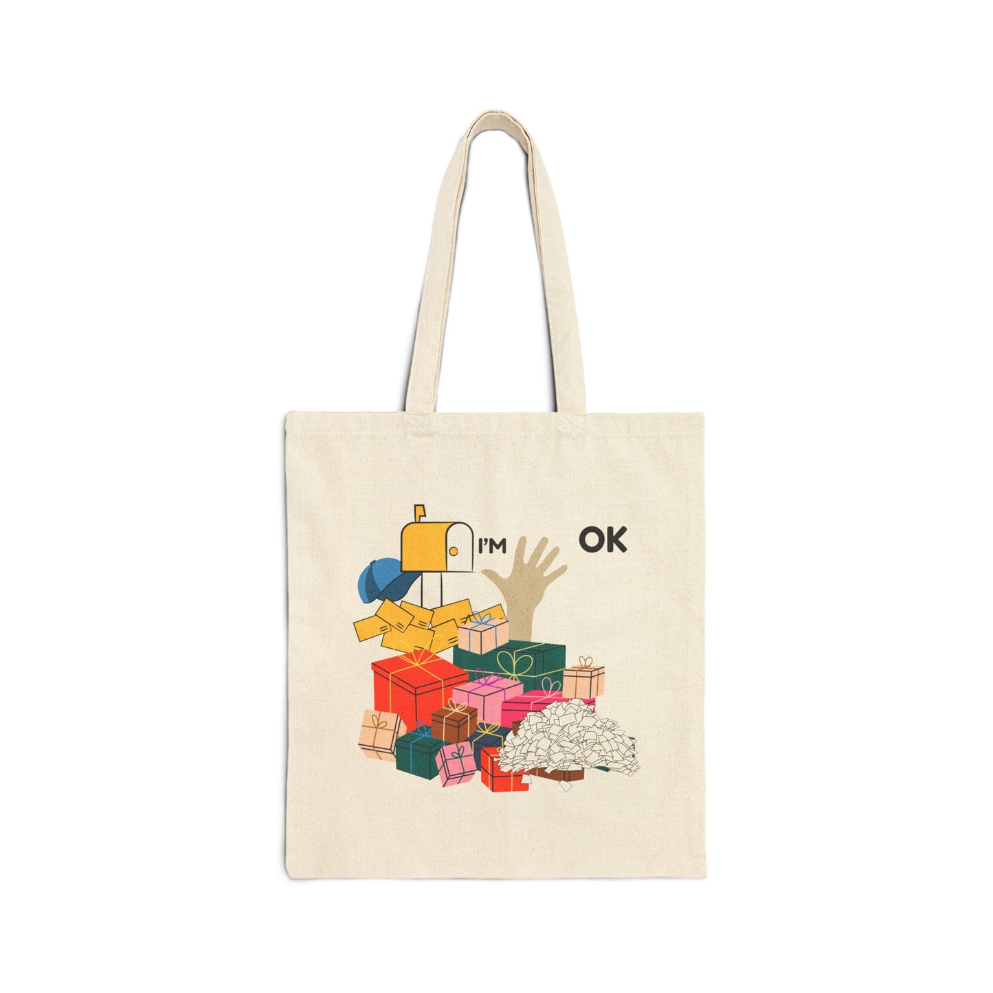 Whimsical Cotton Canvas Tote Bag - Fun Gift, Perfect for Grocery Shopping, Beach, Eco-Friendly, Holiday Present